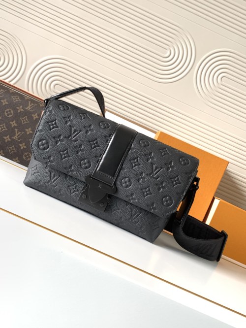 Louis Vuitton S-Cape Messenger Bag Monogram Embossed Taurillon Leather Black 1 Louis Vuitton S-Cape Messenger Bag Monogram Embossed Taurillon Leather Black