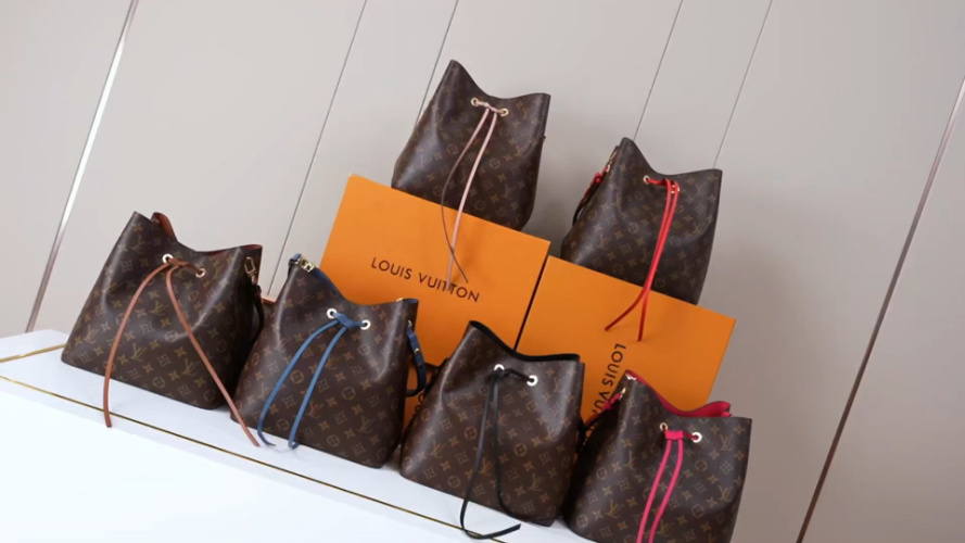 Louis Vuitton NeoNoe Monogram Canvas Bucket Bag with Colorful Drawstrings 1 Louis Vuitton NeoNoe Monogram Canvas Bucket Bag with Colorful Drawstrings