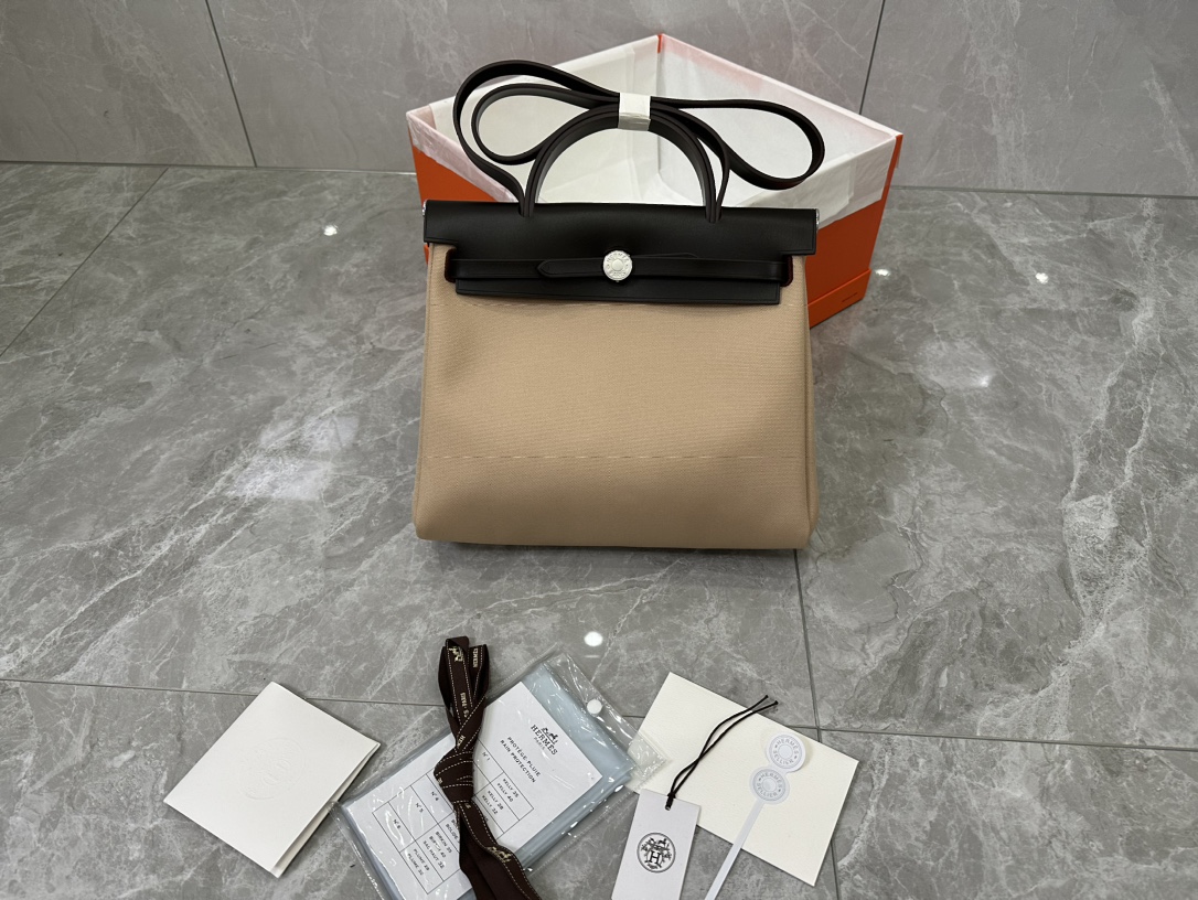 Hermes Herbag Bolsos cruzados y bandoleras Universal para hombres y mujeres Lona