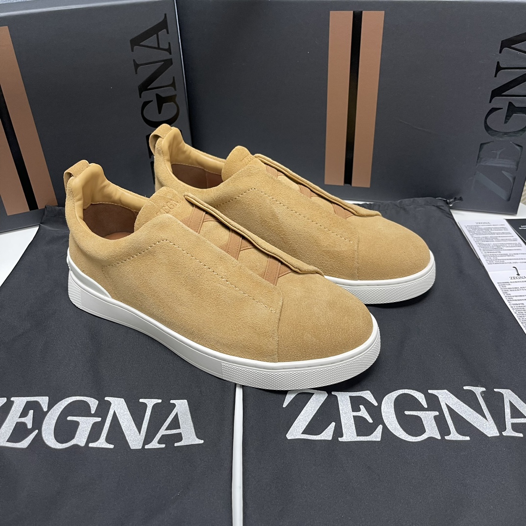 Zegna Chaussures De Sport Chaussures Décontractées Couleur beige Hommes Cuir de vache Deerskin Caoutchouc Le TPU Peu importe