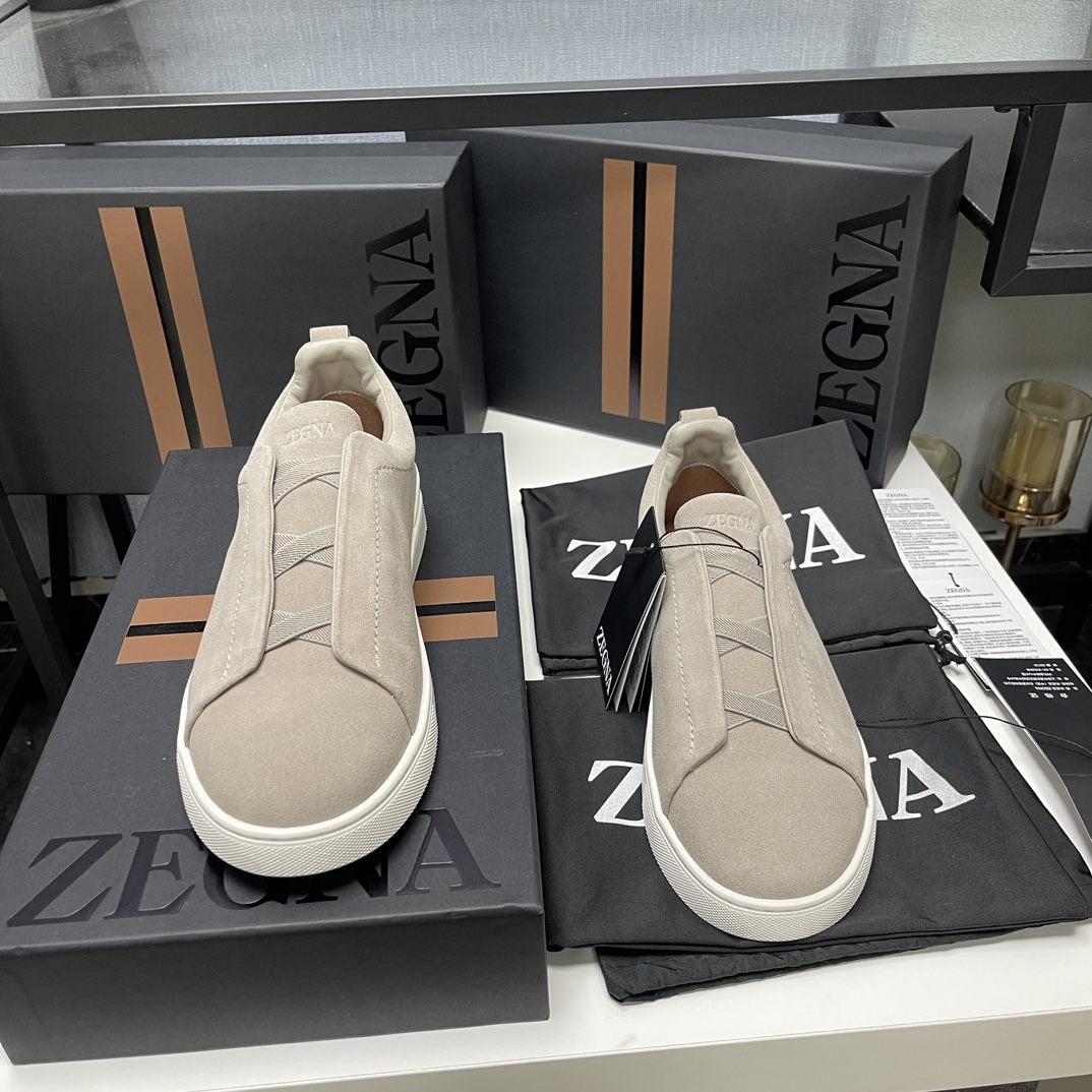 Zegna Chaussures De Sport Chaussures Décontractées Couleur beige Hommes Cuir de vache Deerskin Caoutchouc Le TPU Peu importe