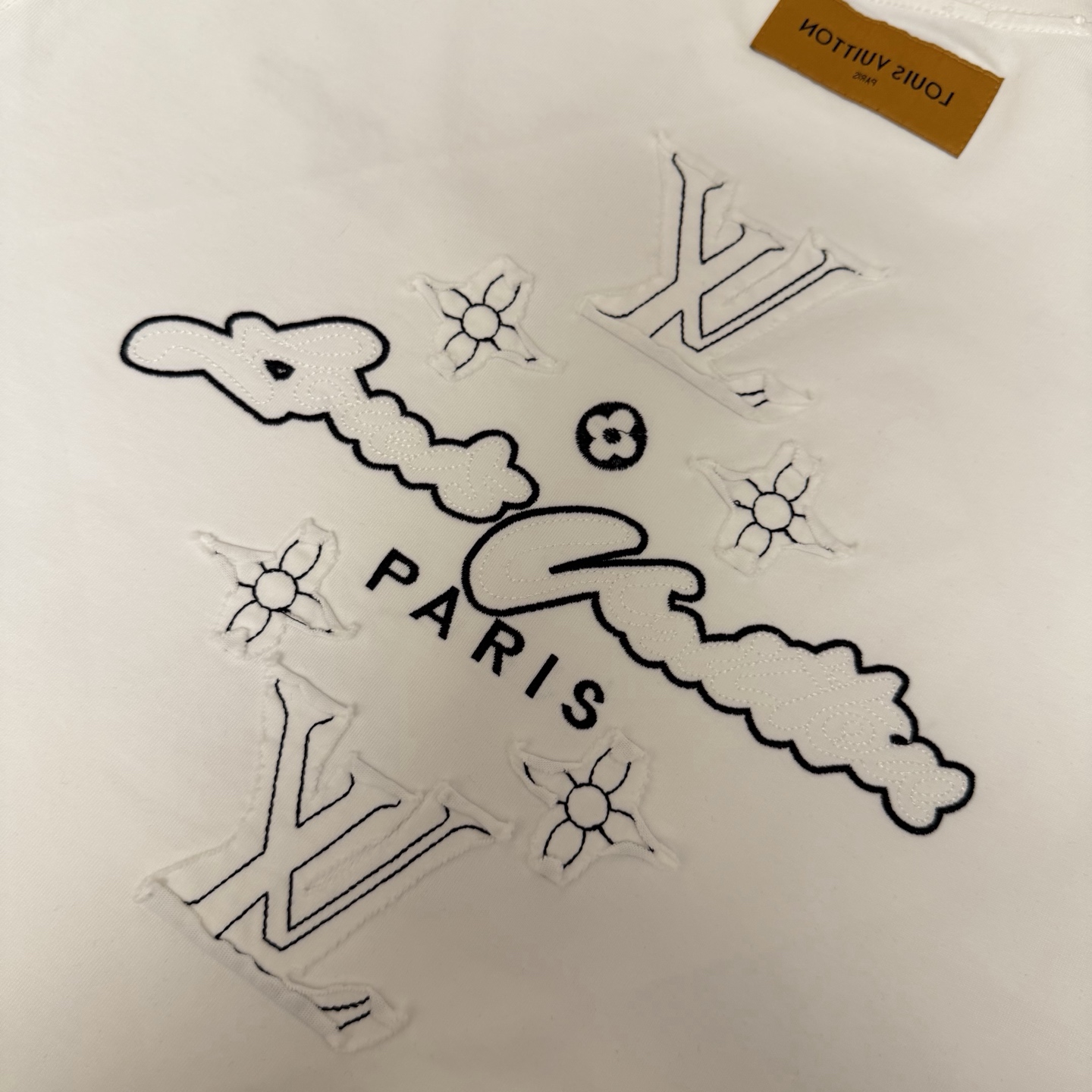 Louis Vuitton 品牌：LV路易威登 26SS最新 胸前 Logo字母刺绣工艺Lv后背贴布刺绣工艺短袖T恤