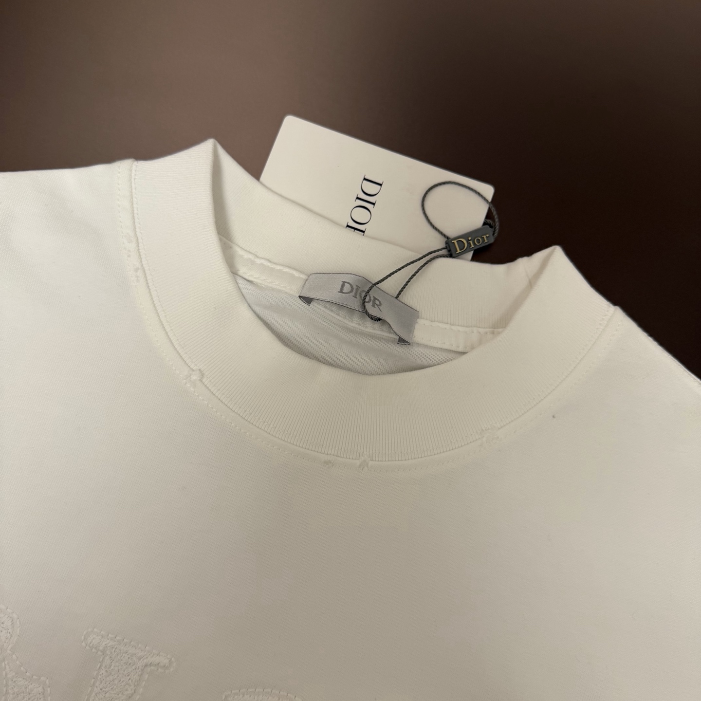 Dior 品牌：Dior迪奥 25SS最新 胸前 Logo字母刺绣Dior品牌元素标志性真空绣大Logo绣花工艺短袖T恤