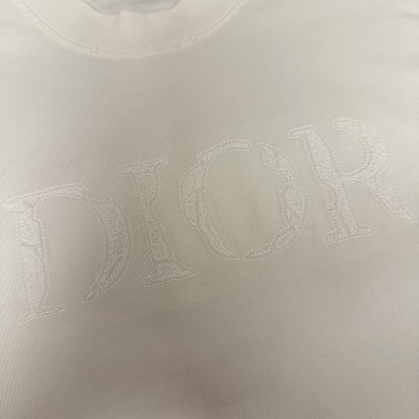 Dior 品牌：Dior迪奥 25SS最新 胸前 Logo字母刺绣Dior品牌元素标志性真空绣大Logo绣花工艺短袖T恤