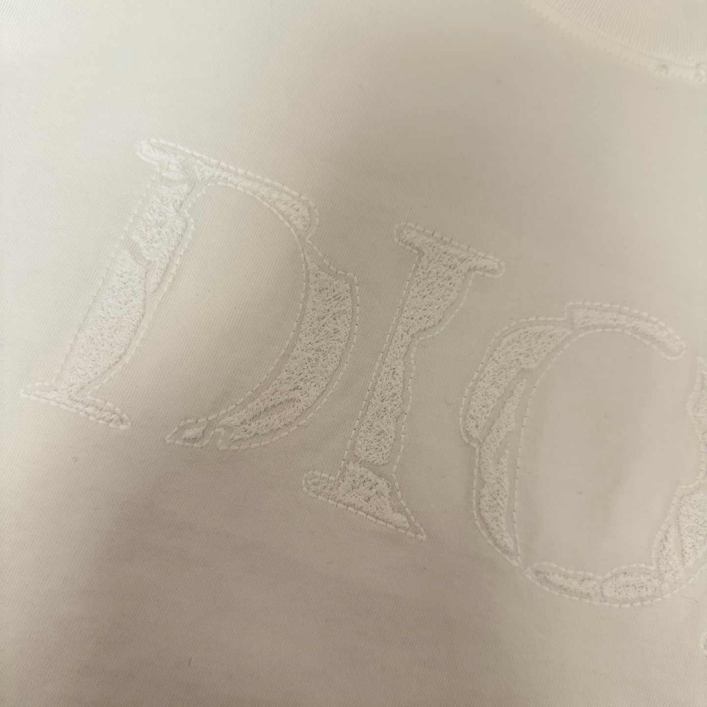 Dior 品牌：Dior迪奥 25SS最新 胸前 Logo字母刺绣Dior品牌元素标志性真空绣大Logo绣花工艺短袖T恤
