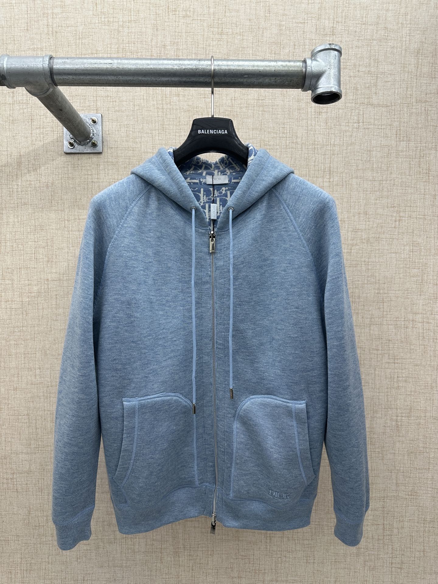 P300 @ Dior/Dior 25FW Sudadera con capucha de doble cara de punto de cachemira jacquard, mismo estilo para hombre y muj…