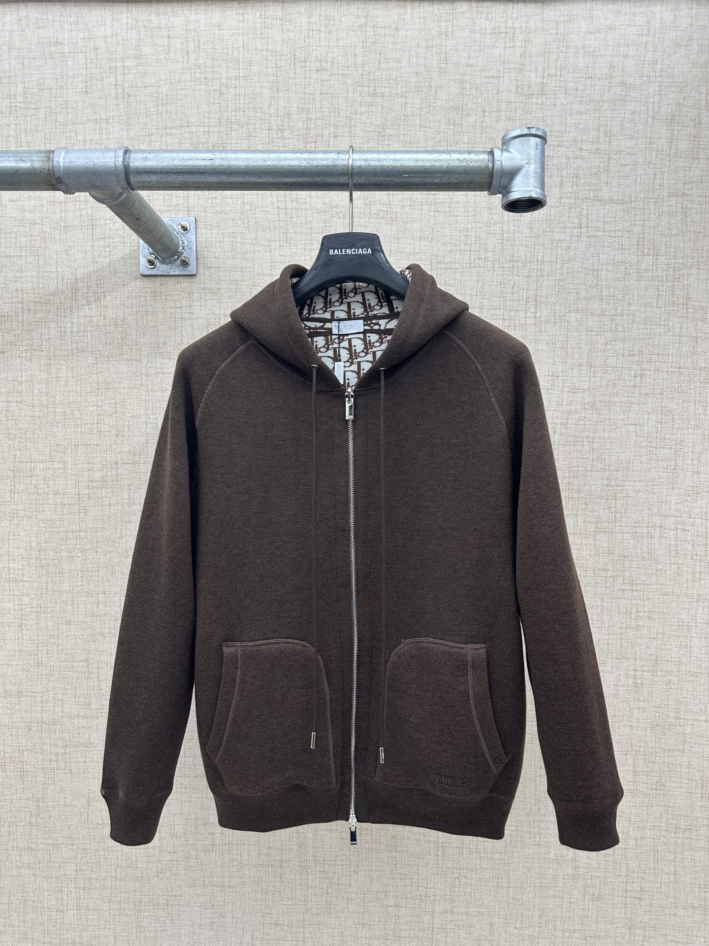 P300 @ Dior/Dior 25FW Sudadera con capucha de doble cara de punto de cachemira jacquard, mismo estilo para hombre y muj…