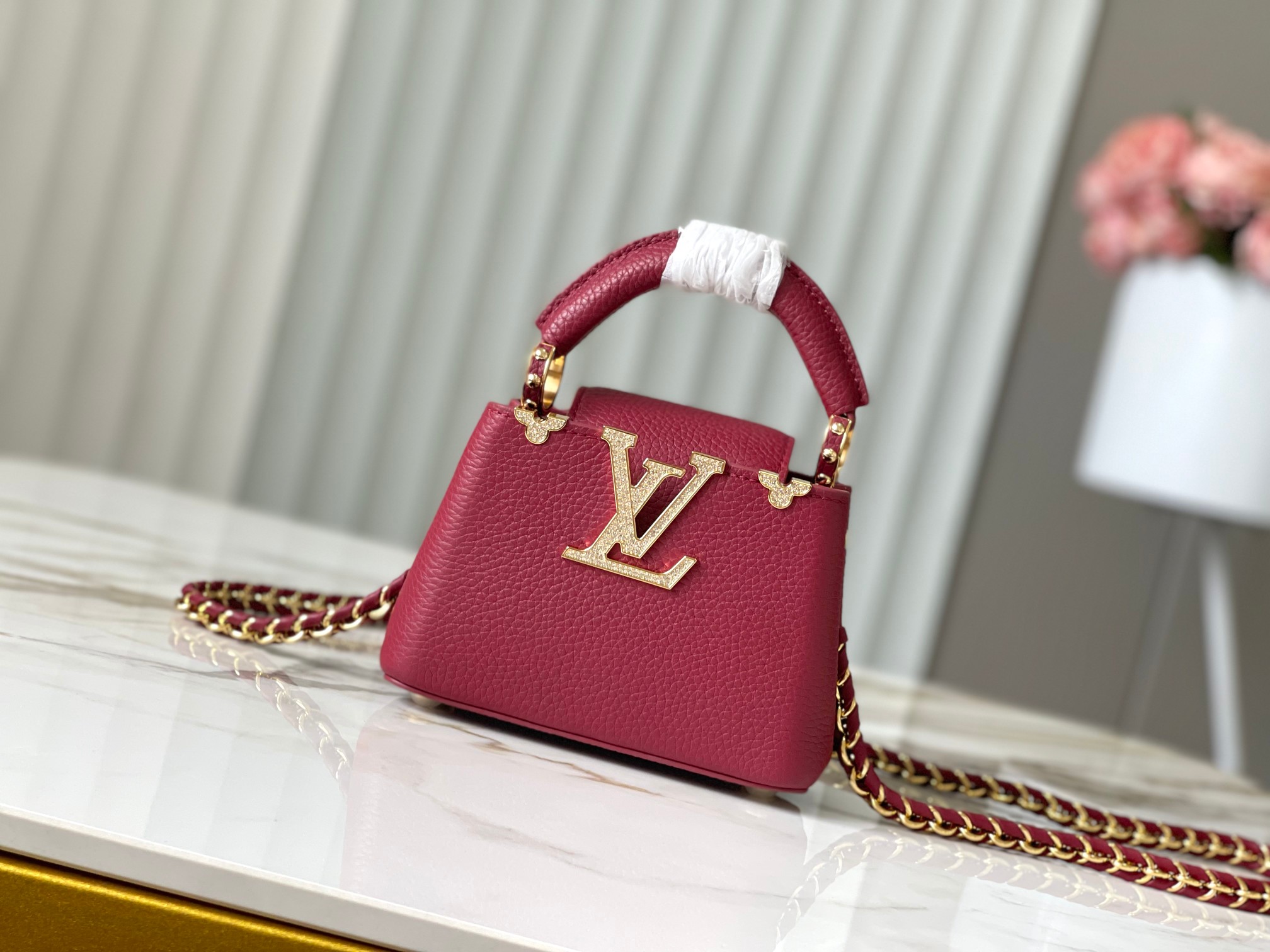 Louis Vuitton LV Capucines Tassen handtassen Bourgondië Rood Taurillon M24583
