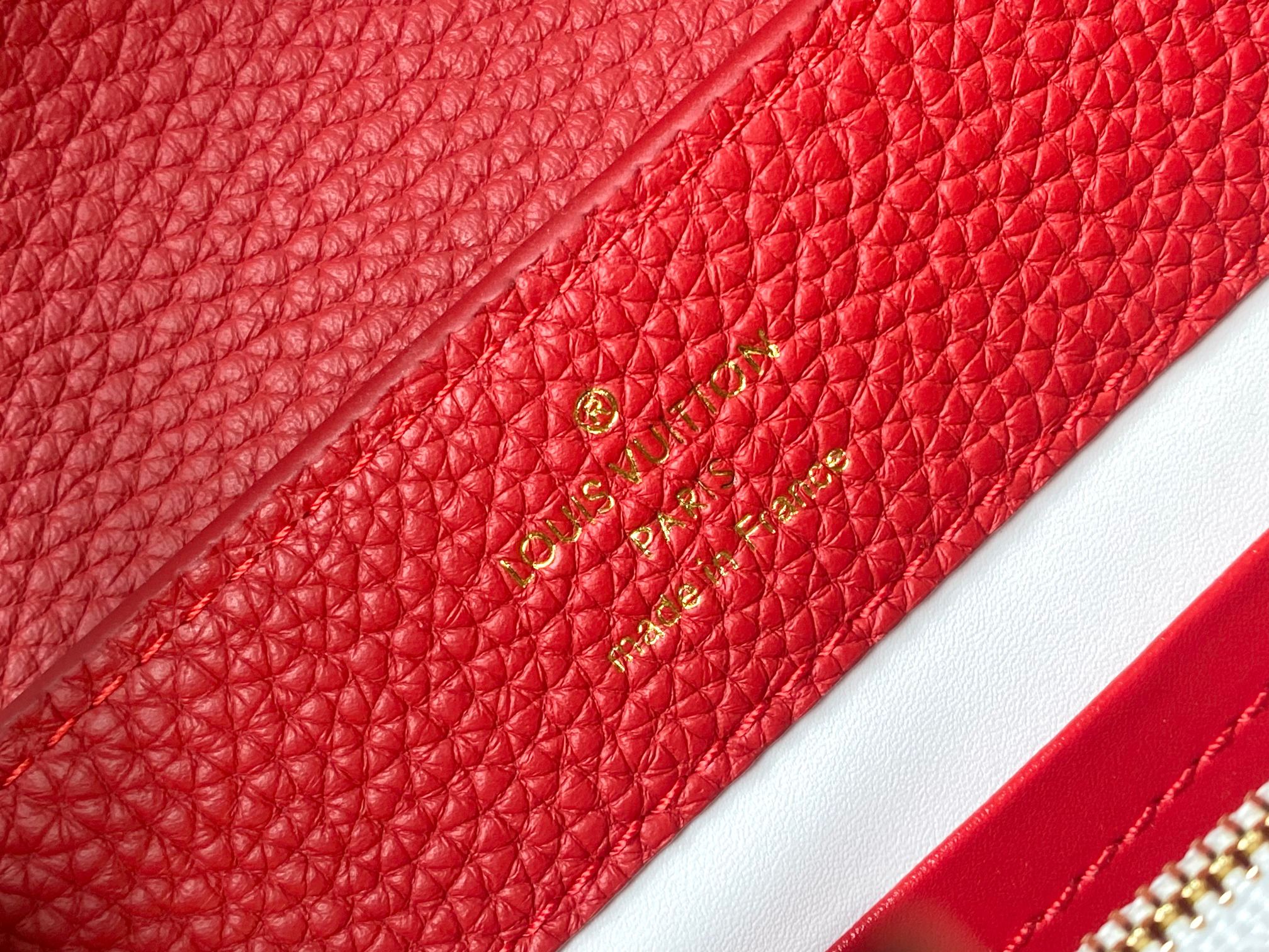 🔸特级精品🔸动态芯片🔸M12936/M48865红色圆花环扣款✨本款Capucines 手袋取材柔韧Ta