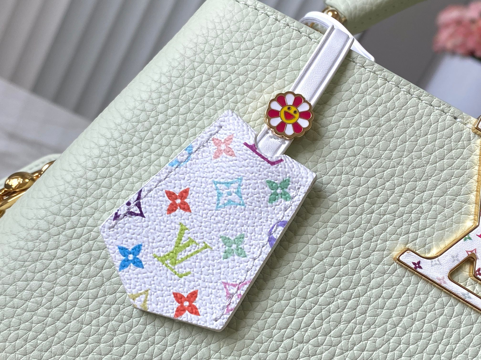 🔸特级精品🔸动态芯片🔸M14101/M48865浅绿三彩限定款💚本款 Capucines迷你手袋选用Ta