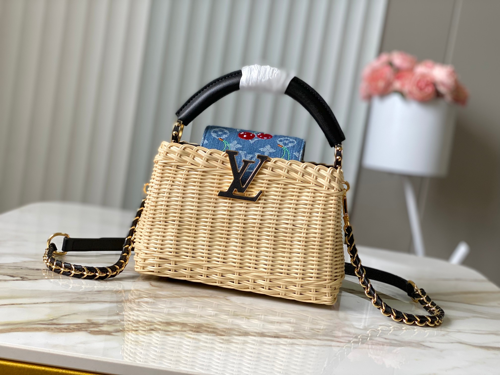 ⭐️正品原料🔹特级精品🔹动态芯片🔹LV X TM CAPUCINES 手袋🔹M14295/M48865黑