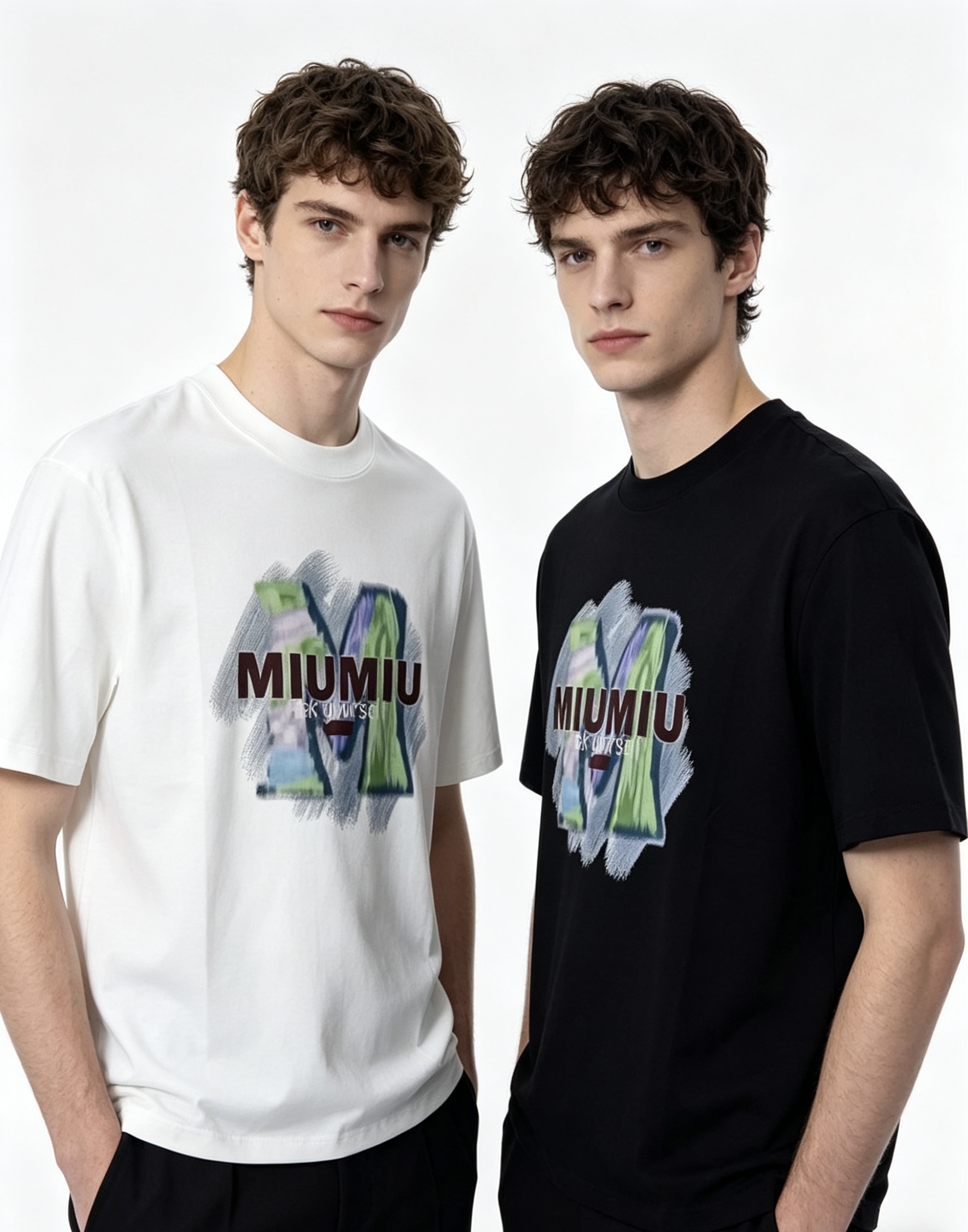 NO:773596,.miumiu..2026 spring and summer new fashion round neck short-sleeved advanced customization versatile style!  It is more practical and can be easily controlled by anyone. It is made of modal spandex fabric and has a luxurious classic brand logo design. It is very classy and a must buy for those who know the goods!  The tailoring is slim-fitting and very delicate. It shows aura and highlights the sophistication of men. This is unique. It is just right for slim fit and the upper body effect is very good. Size m-3XL m wears 175/130, miumiu, T-shirt,19860909.miumiu..2026春夏新品时尚圆领短袖高级定制百搭款式！更有实用感 任何人都可以轻松驾驭 采用莫代尔氨纶面料制作,奢华经典品牌logo设计,w非常显档次懂货的必须入！版型剪裁属于修身款 非常精致,6显气场,又会凸显男士的精致,这就是独到之处,恰到好处的修身,上身效果非常赞.尺码m-3XL m穿175/130,,miumiu,T-shirt,,Men's clothing