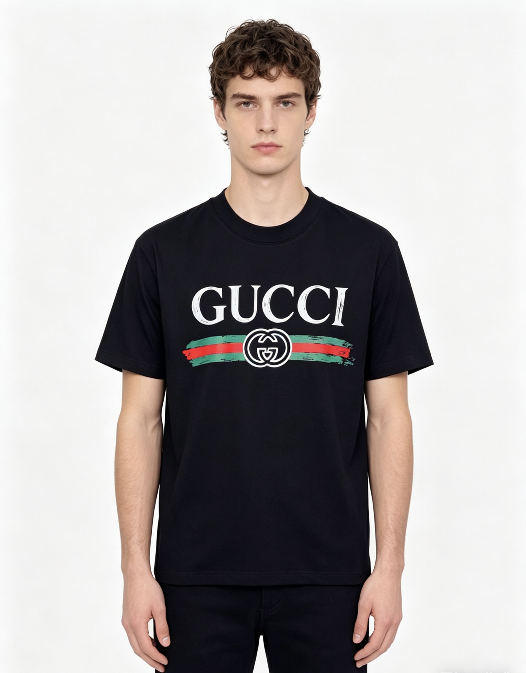 NO:837580,.Gucci.Wear 200 Jin.26 spring and summer new product counter debuts the latest short-sleeved round neck T-shirt, high-end customization, avant-garde and fashionable design!  The brand logo emphasizes craftsmanship design, high-end customized fabrics, soft to the touch and comfortable to wear. The high-end fabrics imported from 1f customers have a very delicate texture, exquisite details and exquisite craftsmanship. It has exquisite counter-level stitching, fine workmanship, and a highly moldable item. It can be matched with any fashion. The shape is super good. A must-have item for trendy men. Colors: white, black. Size m-4xL.m wears 175/130 pounds, gucci, T-shirt, tees, t-shirt,19860909.Gucci.穿200斤.26春夏新品专柜首发最新款短袖圆领T恤 高端订制 设计前卫时尚！品牌logo重工艺设计,高端定制面料,手感柔软,穿着舒适,1f客供进口高档面料质感非常细腻,细节工艺精湛考究,专柜级别精致车线,做工精细,塑造性极高的一款单品,任何时装都可以搭配,版型超级好 潮男必备单品 颜色白色、黑色 尺码m-4xL.m穿175/130斤,,gucci,T-shirt,tees，t-shirt,,Men's clothing