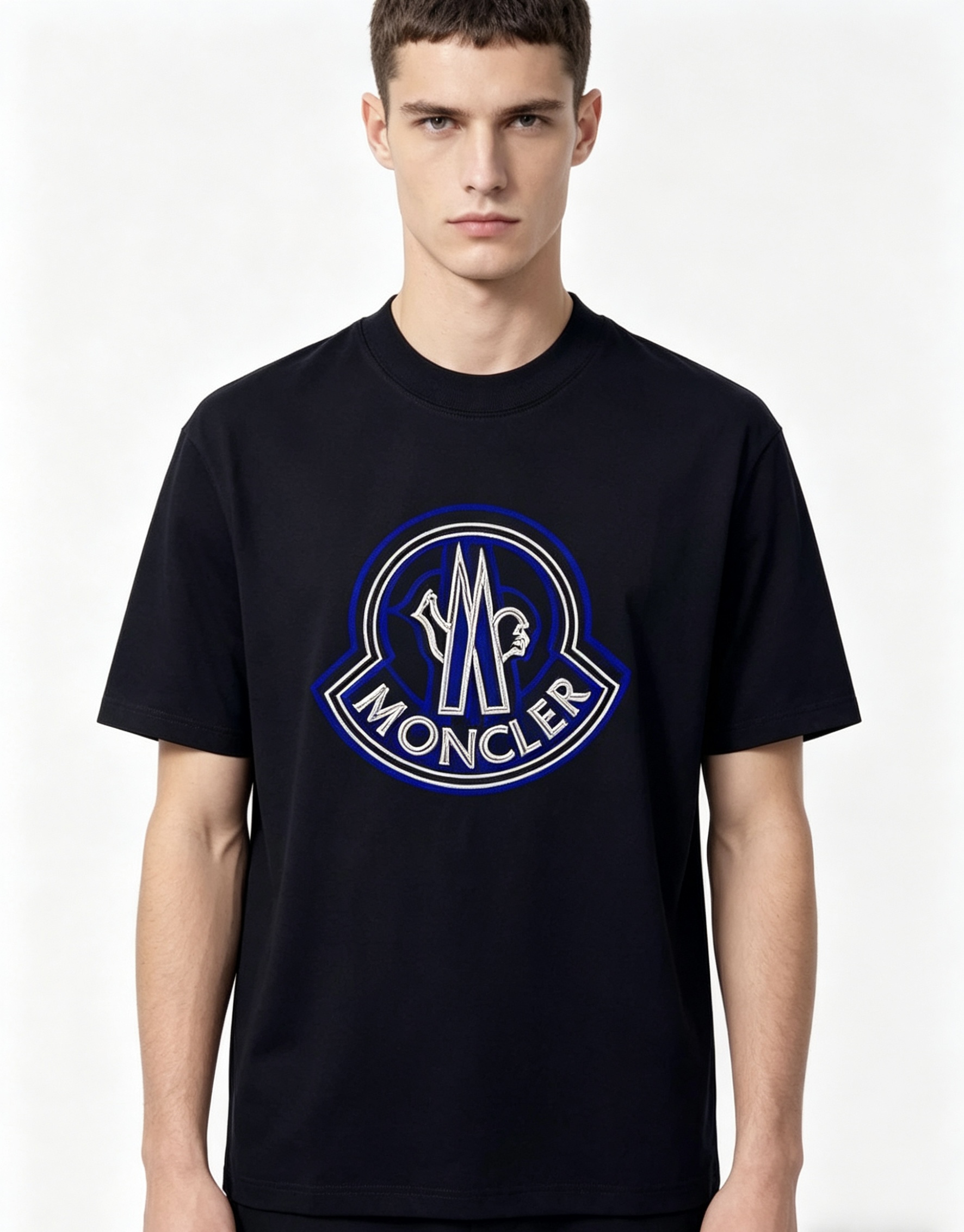 NO:837598,. Mouth covering. Wearing 200 pounds. 26 spring and summer new product counter debuts the latest short-sleeved round neck T-shirt, high-end customization, avant-garde and fashionable design!  The brand logo emphasizes craftsmanship design, high-end customized fabrics, soft to the touch and comfortable to wear. The high-end fabrics imported from 1f customers have a very delicate texture, exquisite details and exquisite craftsmanship. It has exquisite counter-level stitching, fine workmanship, and a highly moldable item. It can be matched with any fashion. The shape is super good. A must-have item for trendy men. Colors: white, black. Size m-4xL.m wears 175/130 catties, Moncler, T-shirt, tees, t-shirt,19860909.蒙口.穿200斤.26春夏新品专柜首发最新款短袖圆领T恤 高端订制 设计前卫时尚！品牌logo重工艺设计,高端定制面料,手感柔软,穿着舒适,1f客供进口高档面料质感非常细腻,细节工艺精湛考究,专柜级别精致车线,做工精细,塑造性极高的一款单品,任何时装都可以搭配,版型超级好 潮男必备单品 颜色白色、黑色 尺码m-4xL.m穿175/130斤,,Moncler,T-shirt,tees，t-shirt,,Men's clothing