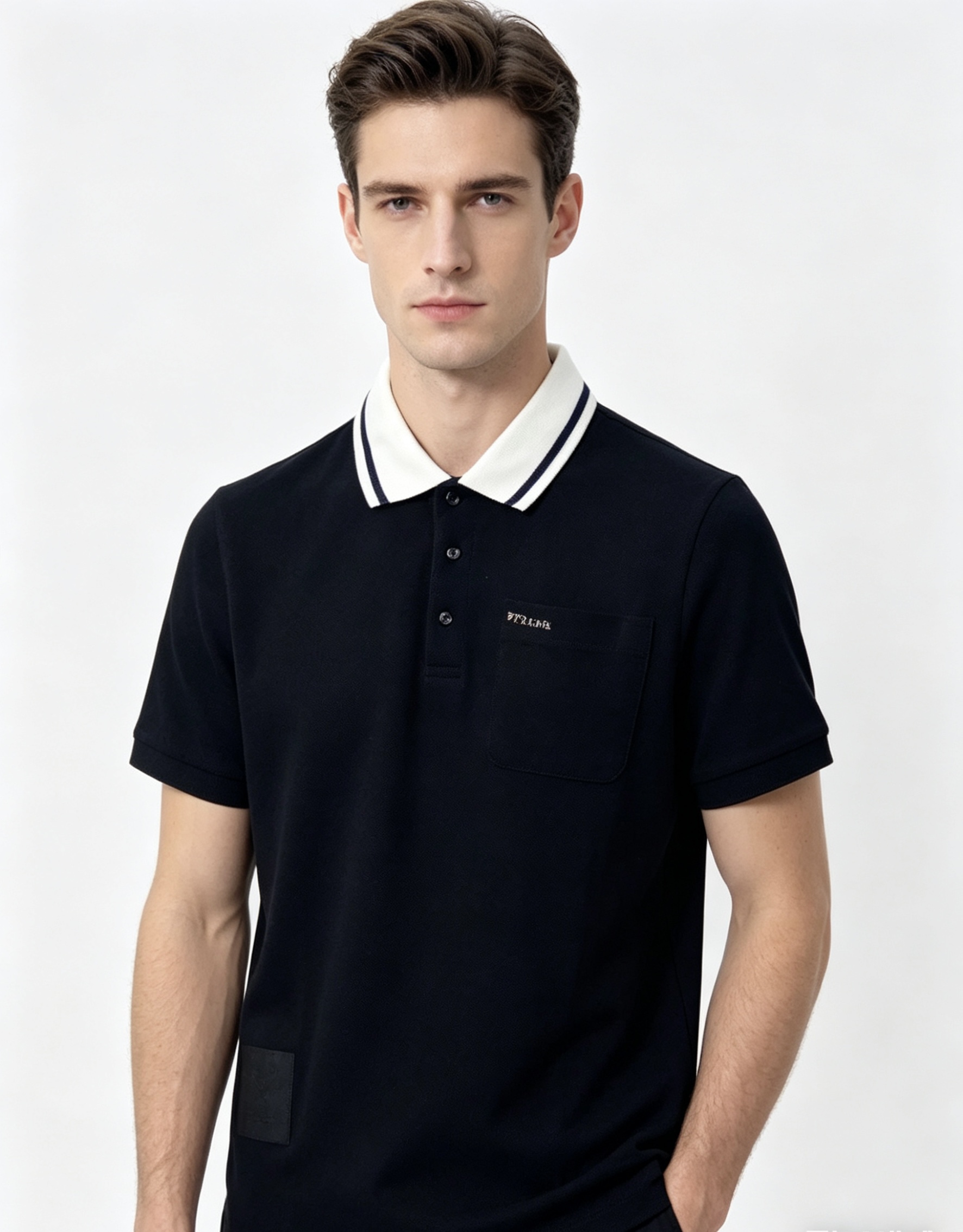 NO:834854,.Prada. 2026 spring and summer new men's logo short-sleeved polo shirt, continuing the classic business casual lapel polo shirt. This polo shirt is made of mercerized piqué cotton fabric, and the timeless design can transcend fashion trends. The classic style, 5 brand LOGOs are three-dimensional and unique, making the whole body more detailed. The fit version, the fabric is made of cotton piqué material, comfortable, skin-friendly, and breathable. It is practical for daily commuting and leisure.  Highly recommended. Sizes s-xL.s wear 175/, prada, T-shirt,19860909.普拉达.2026春夏新款男士标识短袖polo衫,延续经典商务休闲翻领POLO恤.该款Polo衫采用丝光珠地棉面料制成,隽永设计可跨越时尚潮流.经典款型,5品牌LOGO立体别致,让整体更具细节感 合体的版型,面料采用全棉珠地料,舒适,亲肤,透气好,平时通勤休闲都很实穿的一款 强烈推荐.尺码s-xL.s穿175/,,prada,T-shirt,,Men's clothing