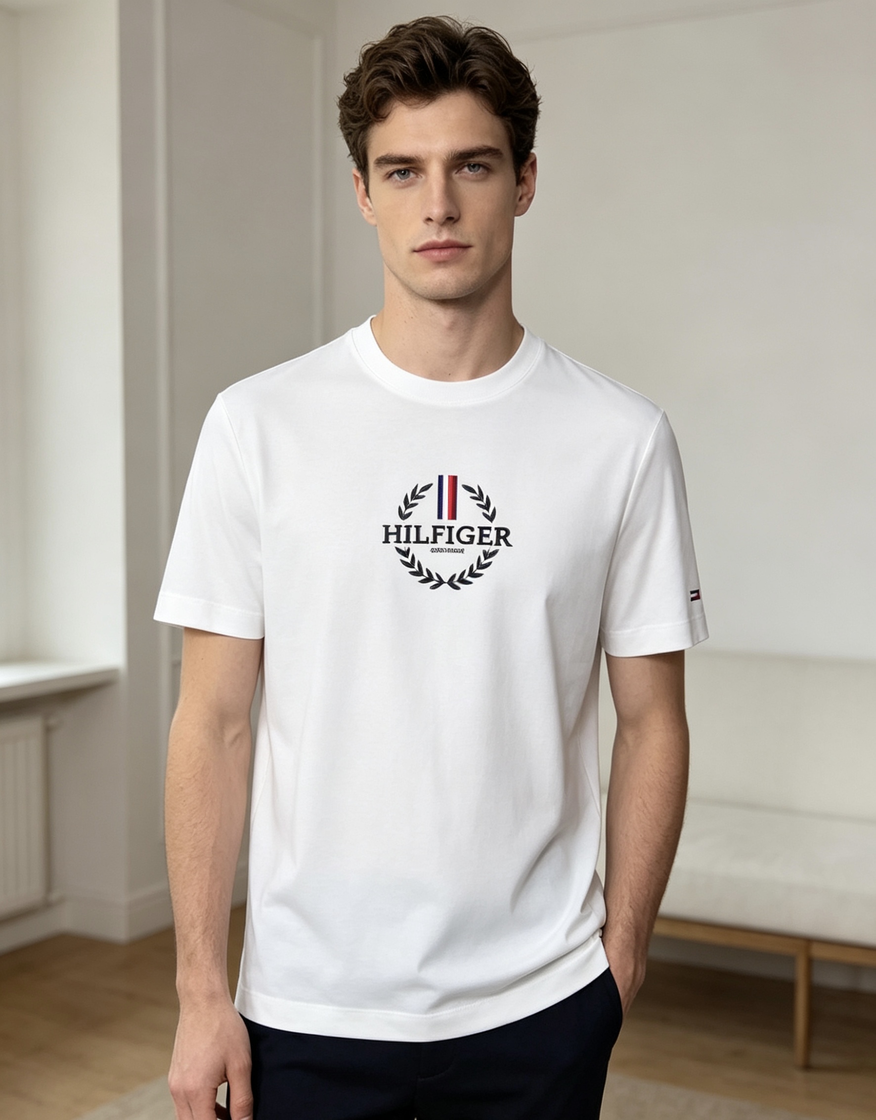 NO:839606,.Tommy.2025 spring and summer new fashionable round neck short-sleeved advanced customization versatile style!  It is more practical and can be easily controlled by anyone. Made of double mercerized fabric, with luxurious classic brand logo design, hf is very classy and a must buy for those who know the goods!  The tailoring is slim-fitting, very refined, shows off aura, and highlights the sophistication of business men. This is unique, it has just the right amount of slim fit, and the upper body effect is great!  Size M-4xL.m wears 175/120 catties.,,tom ford,T-shirt,19860909.Tommy.2025春夏新品时尚圆领短袖高级定制百搭款式！更有实用感 任何人都可以轻松驾驭 采用双丝光面料制作,奢华经典品牌logo设计,hf 非常显档次懂货的必须入！版型剪裁属于修身款 非常精致,显气场,又会凸显商务男士的精致,这就是独到之处,恰到好处的修身,上身效果非常赞！ 尺码M-4xL.m穿175/120斤.,,tom ford,T-shirt,,Men's clothing