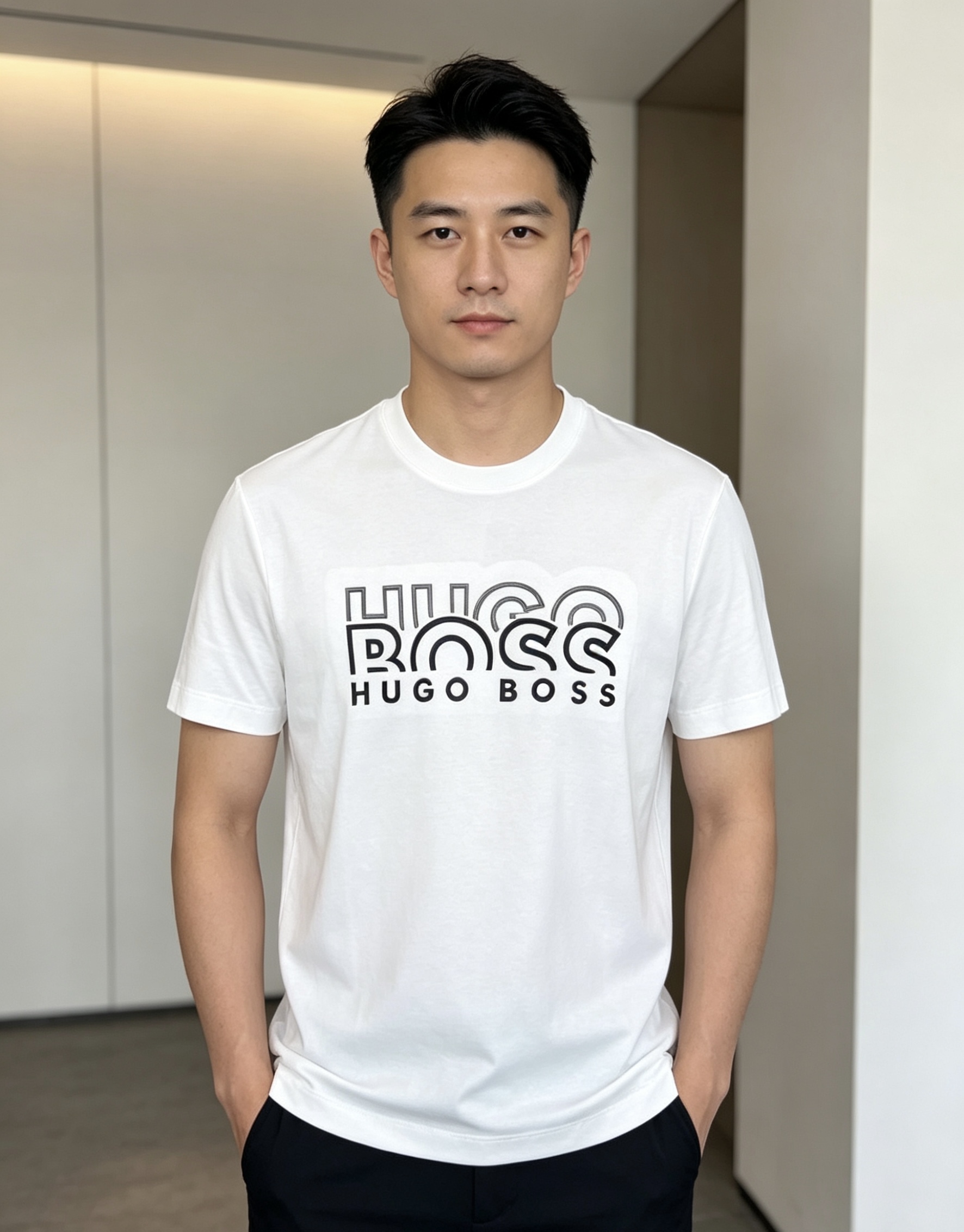 NO:839584,.Boss.2025 new spring and summer fashionable round neck short-sleeved advanced customization versatile style!  It is more practical and can be easily controlled by anyone. Made of double mercerized fabric, with luxurious classic brand logo design, hf is very classy and a must buy for those who know the goods!  The tailoring is slim-fitting, very refined, shows off aura, and highlights the sophistication of business men. This is unique, it has just the right amount of slim fit, and the upper body effect is great!  Size M-4xL.m wears 175/120 catties.,,T-shirt,19860909.Boss.2025春夏新品时尚圆领短袖高级定制百搭款式！更有实用感 任何人都可以轻松驾驭 采用双丝光面料制作,奢华经典品牌logo设计,hf 非常显档次懂货的必须入！版型剪裁属于修身款 非常精致,显气场,又会凸显商务男士的精致,这就是独到之处,恰到好处的修身,上身效果非常赞！ 尺码M-4xL.m穿175/120斤.,,T-shirt,,Men's clothing