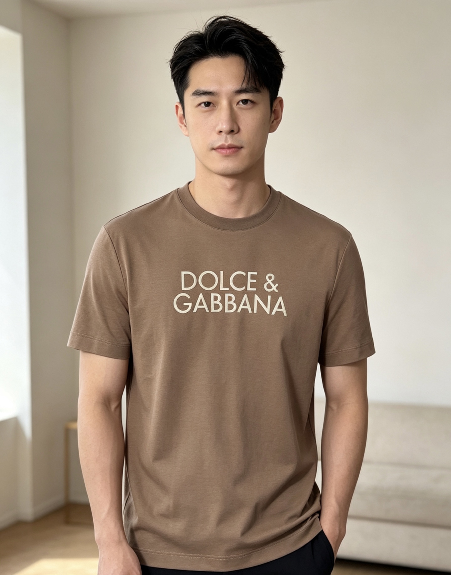 NO:839605,.D&G.2025 new spring and summer fashionable round neck short-sleeved advanced customization versatile style!  It is more practical and can be easily controlled by anyone. Made of double mercerized fabric, with luxurious classic brand logo design, hf is very classy and a must buy for those who know the goods!  The tailoring is slim-fitting, very refined, shows off aura, and highlights the sophistication of business men. This is unique, it has just the right amount of slim fit, and the upper body effect is great!  Size M-4xL.m wears 175/120 pounds.,,Dolce&Gabbana,T-shirt,19860909.D&G.2025春夏新品时尚圆领短袖高级定制百搭款式！更有实用感 任何人都可以轻松驾驭 采用双丝光面料制作,奢华经典品牌logo设计,hf 非常显档次懂货的必须入！版型剪裁属于修身款 非常精致,显气场,又会凸显商务男士的精致,这就是独到之处,恰到好处的修身,上身效果非常赞！ 尺码M-4xL.m穿175/120斤.,,Dolce&Gabbana,T-shirt,,Men's clothing