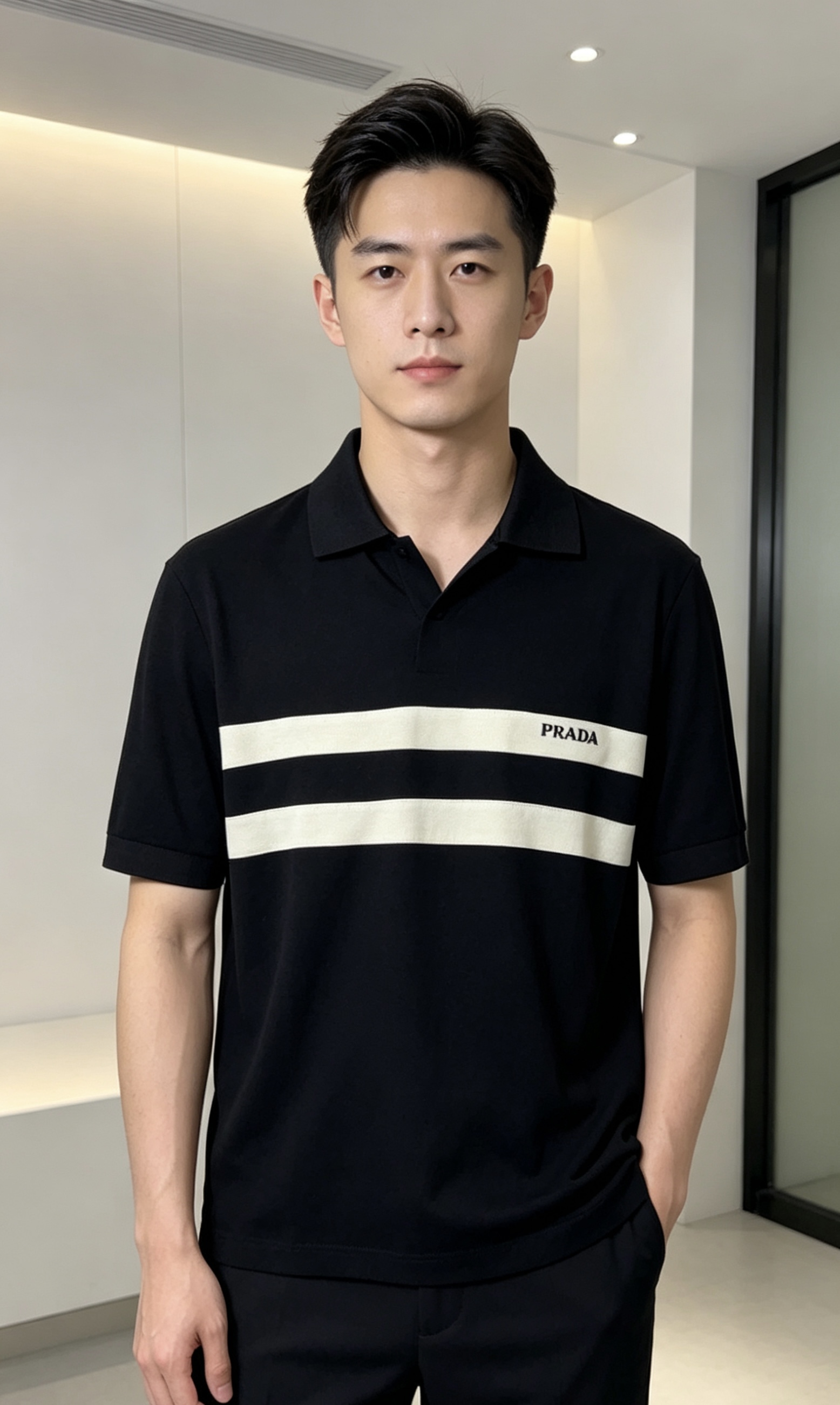 NO:842614,.Prada. 2026 spring and summer new men's logo short-sleeved polo shirt, continuing the classic casual lapel polo shirt. This polo shirt is made of mercerized piqué cotton fabric, and the timeless design can transcend fashion trends. Classic style, 2 brand LOGOs are three-dimensional and unique, making the whole body more detailed. Fitted version, the fabric is made of cotton piqué material, comfortable, skin-friendly, breathable, and practical for daily commuting and leisure. Highly recommended. Size M-3XL  m wear/130,,prada,T-shirt,19860909.普拉达.2026春夏新款男士标识短袖polo衫,延续经典休闲翻领POLO恤.该款Polo衫采用丝光珠地棉面料制成,隽永设计可跨越时尚潮流.经典款型,2品牌LOGO立体别致,让整体更具细节感 合体的版型,面料采用全棉珠地料,舒适,亲肤,透气好,平时通勤休闲都很实穿的一款 强烈推荐.尺码M-3XL m穿/130,,prada,T-shirt,,Men's clothing