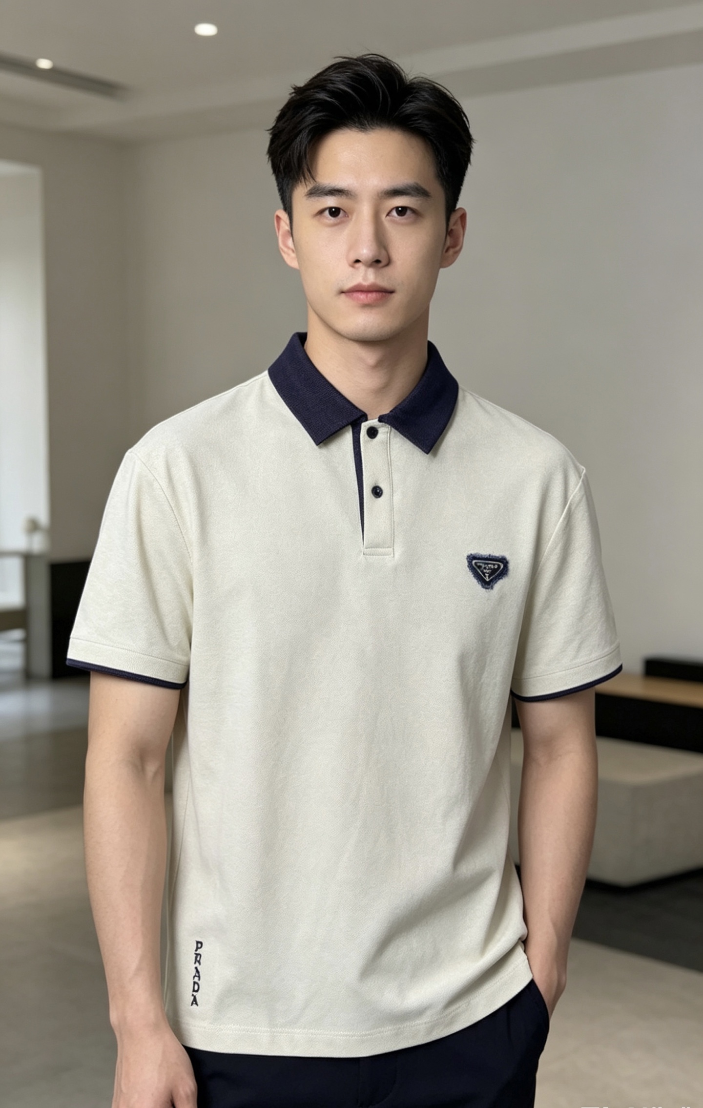 NO:842602,.Prada. 2026 spring and summer new men's logo short-sleeved polo shirt, continuing the classic casual lapel polo shirt. This polo shirt is made of mercerized piqué cotton fabric, and the timeless design can transcend fashion trends. Classic style, 2 brand LOGOs are three-dimensional and unique, making the whole body more detailed. Fitted version, the fabric is made of cotton piqué material, comfortable, skin-friendly, breathable, and practical for daily commuting and leisure. Highly recommended. Size M-3XL  m wear/130,,prada,T-shirt,19860909.普拉达.2026春夏新款男士标识短袖polo衫,延续经典休闲翻领POLO恤.该款Polo衫采用丝光珠地棉面料制成,隽永设计可跨越时尚潮流.经典款型,2品牌LOGO立体别致,让整体更具细节感 合体的版型,面料采用全棉珠地料,舒适,亲肤,透气好,平时通勤休闲都很实穿的一款 强烈推荐.尺码M-3XL m穿/130,,prada,T-shirt,,Men's clothing