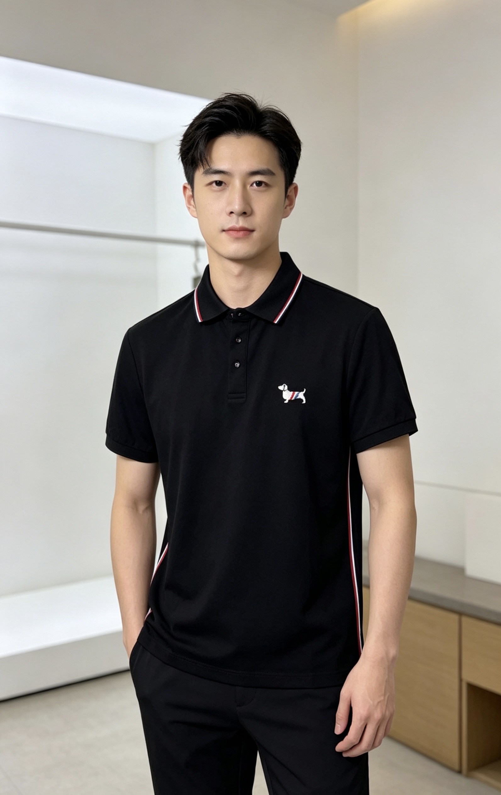 NO:842598,.TB.2026 spring and summer new men's logo short-sleeved polo shirt, continuing the classic casual lapel polo shirt. This polo shirt is made of mercerized piqué cotton fabric, and the timeless design can transcend fashion trends. Classic style, 2 brand LOGOs are three-dimensional and unique, making the whole body more detailed. Fitted version, the fabric is made of cotton piqué material, comfortable, skin-friendly, good breathability, practical for daily commuting and leisure. Highly recommended. Size M-3XL  mwear/130,,T-shirt,19860909.TB.2026春夏新款男士标识短袖polo衫,延续经典休闲翻领POLO恤.该款Polo衫采用丝光珠地棉面料制成,隽永设计可跨越时尚潮流.经典款型,2品牌LOGO立体别致,让整体更具细节感 合体的版型,面料采用全棉珠地料,舒适,亲肤,透气好,平时通勤休闲都很实穿的一款 强烈推荐.尺码M-3XL m穿/130,,T-shirt,,Men's clothing