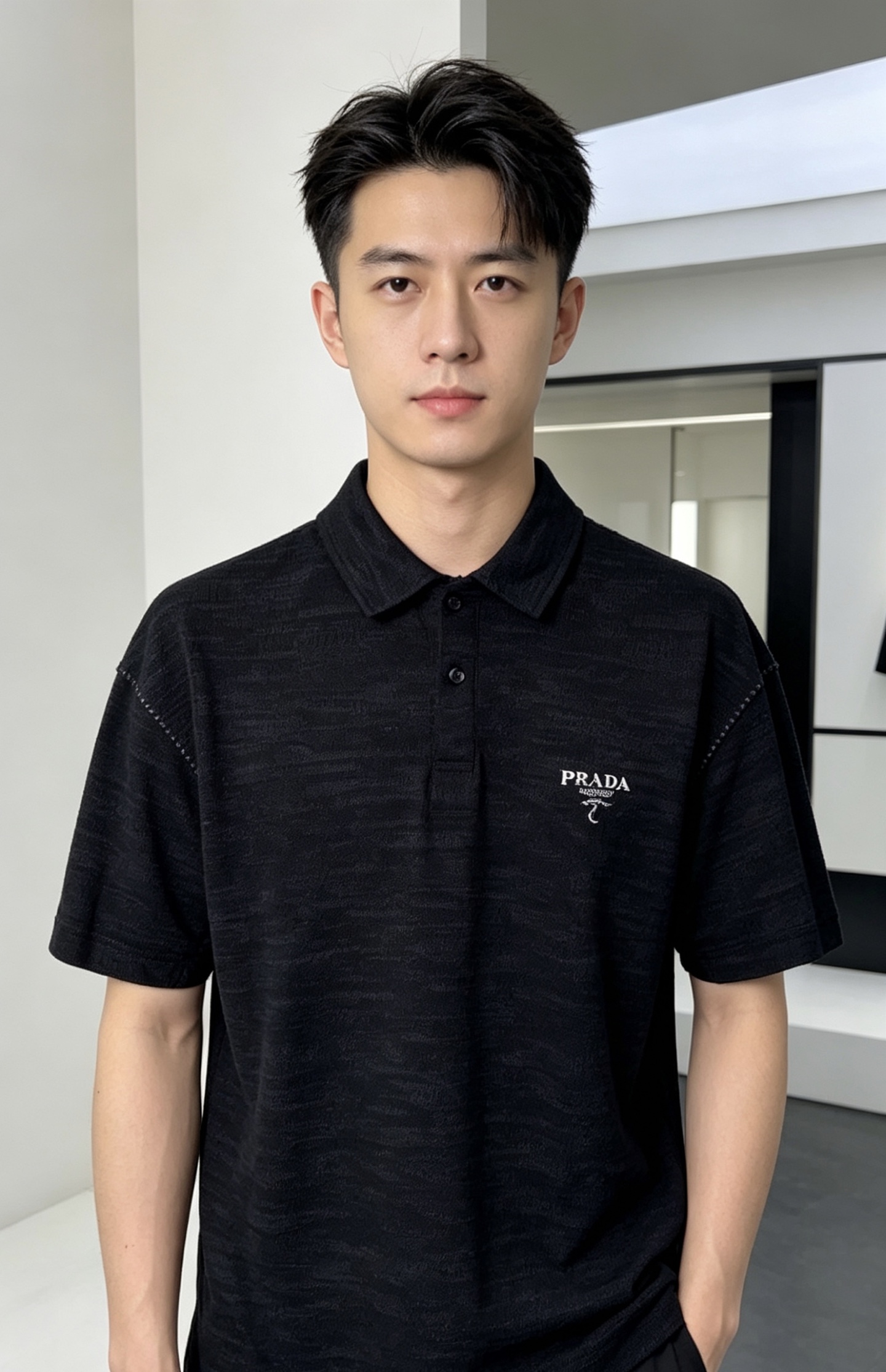 NO:842590,.Prada. 2026 spring and summer new men's logo short-sleeved polo shirt, continuing the classic casual lapel polo shirt. This polo shirt is made of mercerized piqué cotton fabric, and the timeless design can transcend fashion trends. Classic style, 2 brand LOGOs are three-dimensional and unique, making the whole body more detailed. Fitted version, the fabric is made of cotton piqué material, comfortable, skin-friendly, breathable, and practical for daily commuting and leisure. Highly recommended. Size M-3XL  m wear/130,,prada,T-shirt,19860909.普拉达.2026春夏新款男士标识短袖polo衫,延续经典休闲翻领POLO恤.该款Polo衫采用丝光珠地棉面料制成,隽永设计可跨越时尚潮流.经典款型,2品牌LOGO立体别致,让整体更具细节感 合体的版型,面料采用全棉珠地料,舒适,亲肤,透气好,平时通勤休闲都很实穿的一款 强烈推荐.尺码M-3XL m穿/130,,prada,T-shirt,,Men's clothing
