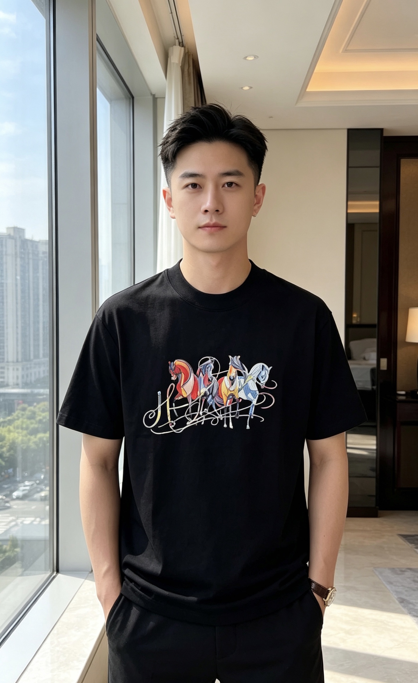 NO:847175,.Hermès. Wear 200 pounds. 2026 spring and summer new fashionable round neck short-sleeved advanced customization versatile style!  It is more practical and can be easily controlled by anyone. It is made of pure cotton fabric and has a luxurious classic brand logo design. 1f is very classy and a must-buy for those who know the goods!  The tailoring is a slim fit. It is very delicate, shows aura, and highlights the sophistication of men. This is unique. It is just right for slim fit and the upper body effect is very good. Size m-3XL m wears 175/130, hermes, T-shirt,19860909.爱马仕.穿200斤.2026春夏新品时尚圆领短袖高级定制百搭款式！更有实用感 任何人都可以轻松驾驭 采用纯棉面料制作,奢华经典品牌logo设计,1f非常显档次懂货的必须入！版型剪裁属于修身款 非常精致,显气场,又会凸显男士的精致,这就是独到之处,恰到好处的修身,上身效果非常赞.尺码m-3XL m穿175/130,,hermes,T-shirt,,Men's clothing
