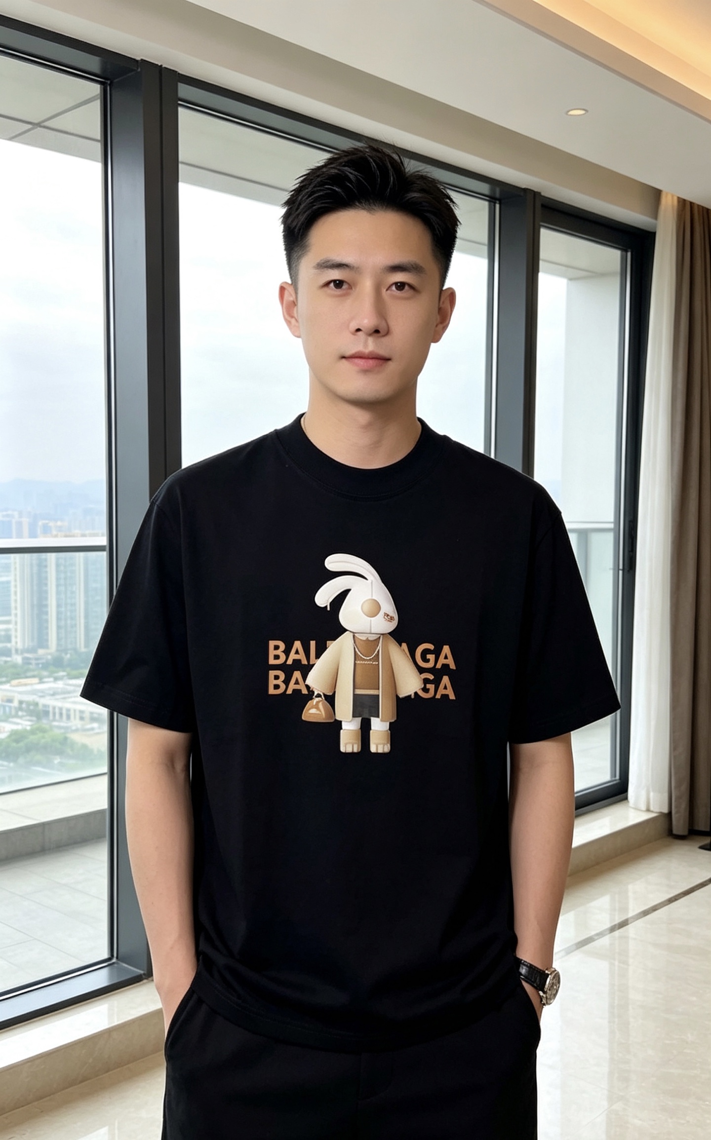 NO:847196,.Balenciaga. Wear 200 pounds. 2026 spring and summer new fashionable round neck short-sleeved advanced customization versatile style!  It is more practical and can be easily controlled by anyone. It is made of pure cotton fabric and has a luxurious classic brand logo design. 1f is very classy and a must-buy for those who know the goods!  The tailoring is a slim fit. It is very delicate, shows aura, and highlights the sophistication of men. This is unique. It is just right for slim fit and the upper body effect is very good. Size m-3XL m wears 175/130, balenciaga, T-shirt,19860909.巴黎世家.穿200斤.2026春夏新品时尚圆领短袖高级定制百搭款式！更有实用感 任何人都可以轻松驾驭 采用纯棉面料制作,奢华经典品牌logo设计,1f非常显档次懂货的必须入！版型剪裁属于修身款 非常精致,显气场,又会凸显男士的精致,这就是独到之处,恰到好处的修身,上身效果非常赞.尺码m-3XL m穿175/130,,balenciaga,T-shirt,,Men's clothing