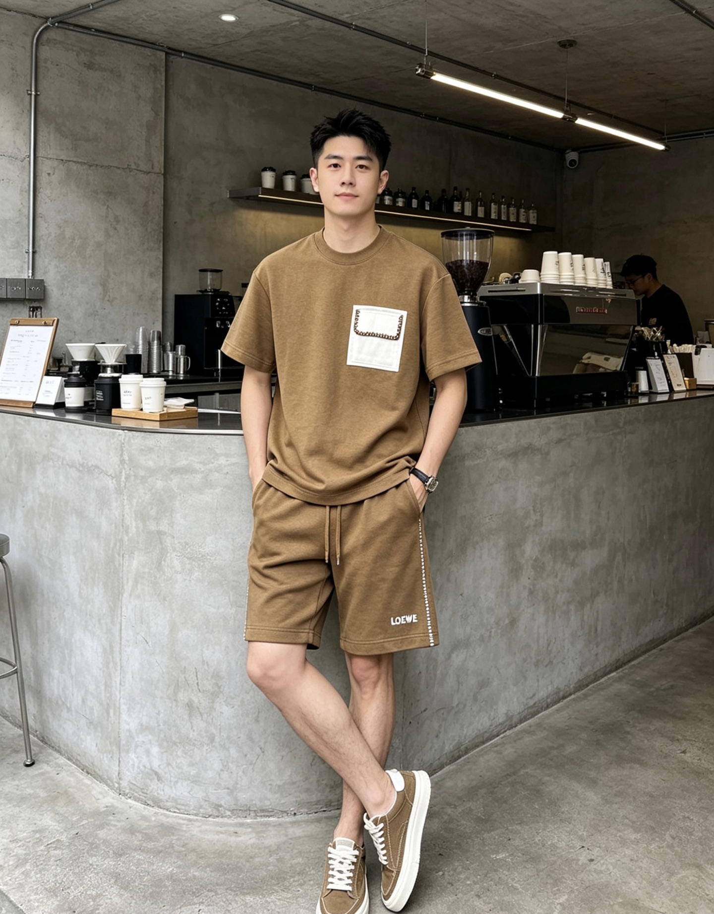 NO:945297,Luo Yiwei. 2026 spring and summer new fashion round neck short-sleeved suit. Advanced customization and versatile style!  It is more practical and can be easily controlled by anyone. It is made of liquid ammonia cotton fabric and has a luxurious classic brand logo design. It is very classy and a must-buy for those who know the goods!  The tailoring is a slim fit. It is very delicate, shows aura, and highlights the sophistication of men. This is unique. It is just right for slim fit and the upper body effect is very good. Size m-3XL m wears 175/130, loewe, T-shirt,19860909罗意威.2026春夏新品时尚圆领短袖套装.高级定制百搭款式！更有实用感 任何人都可以轻松驾驭 采用液氨棉面料制作,奢华经典品牌logo设计,非常显档次懂货的必须入！版型剪裁属于修身款 非常精致,显气场,又会凸显男士的精致,这就是独到之处,恰到好处的修身,上身效果非常赞.尺码m-3XL m穿175/130,,loewe,T-shirt,,Men's clothing