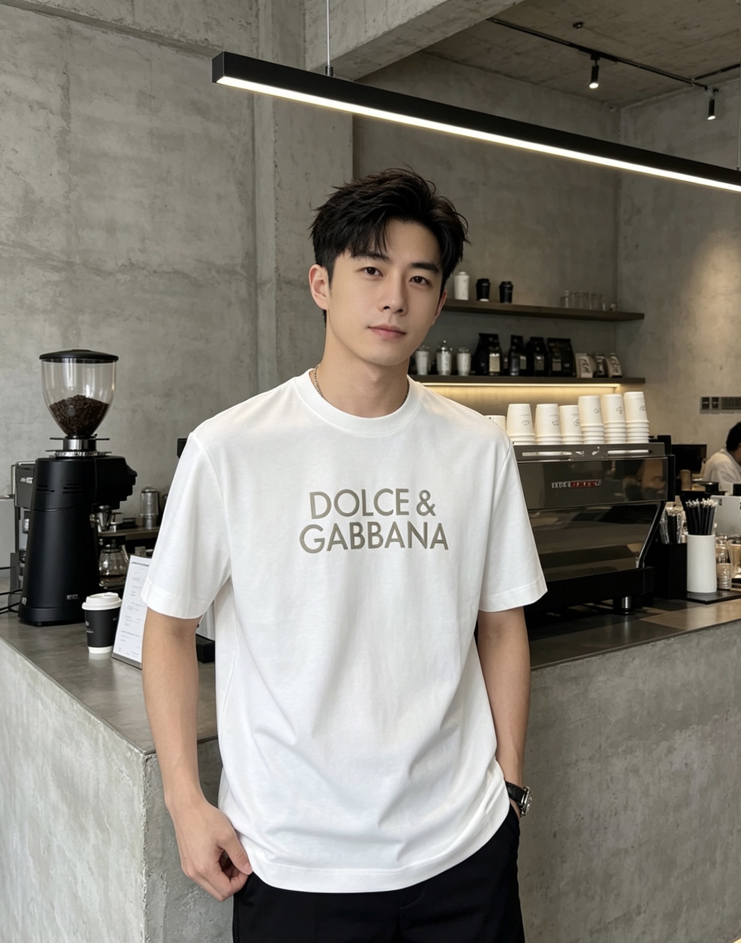 NO:903499,.D&G.2025 spring and summer new fashionable round neck short-sleeved advanced customization versatile style!  It is more practical and can be easily controlled by anyone. Made of double mercerized fabric, with luxurious classic brand logo design, hf is very classy and a must buy for those who know the goods!  The tailoring is slim-fitting, very refined, shows off aura, and highlights the sophistication of business men. This is unique, it has just the right amount of slim fit, and the upper body effect is great!  Size M-4xL.m wears 175/120 pounds.,,Dolce&Gabbana,T-shirt,19860909.D&G.2025春夏新品时尚圆领短袖高级定制百搭款式！更有实用感 任何人都可以轻松驾驭 采用双丝光面料制作,奢华经典品牌logo设计,hf 非常显档次懂货的必须入！版型剪裁属于修身款 非常精致,显气场,又会凸显商务男士的精致,这就是独到之处,恰到好处的修身,上身效果非常赞！ 尺码M-4xL.m穿175/120斤.,,Dolce&Gabbana,T-shirt,,Men's clothing