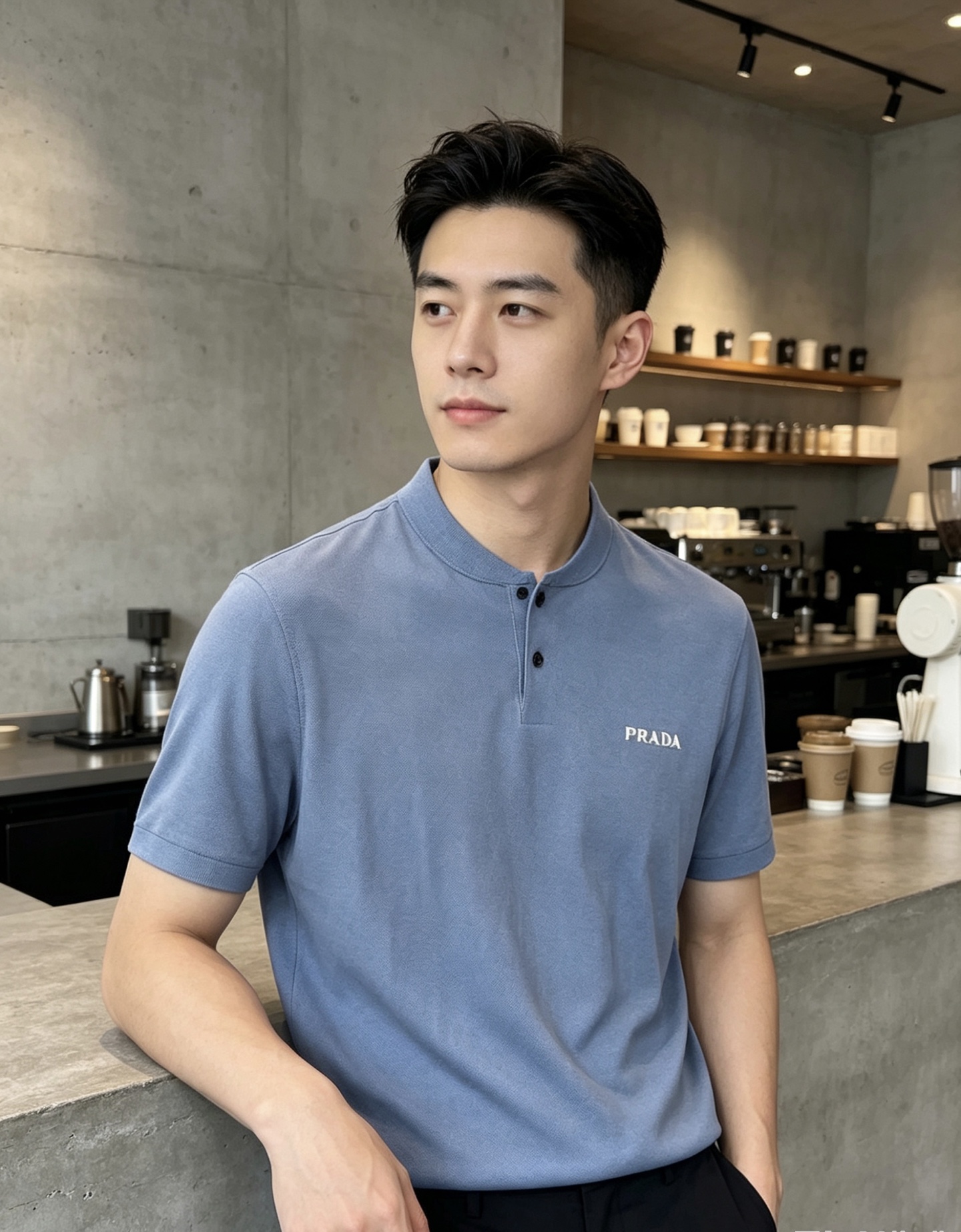 NO:955834,.Prada. 2026 spring and summer new men's logo short-sleeved shirt. This shirt is made of Yilite knitted cotton fabric. The timeless design can transcend fashion trends. Classic style, f brand LOGO is three-dimensional and unique, which makes the whole body more detailed. Fitted version, comfortable, skin-friendly, breathable, practical for daily commuting and leisure. Highly recommended. Size M-3XL m wears 175/130, prada, T-shirt,19860909.普拉达.2026春夏新款男士标识短袖.恤.该款衫采用伊力特针织棉面料制成,隽永设计可跨越时尚潮流.经典款型,f品牌LOGO立体别致,t让整体更具细节感 合体的版型,舒适,亲肤,透气好,平时通勤休闲都很实穿的一款 强烈推荐.尺码M-3XL m穿175/130,,prada,T-shirt,,Men's clothing