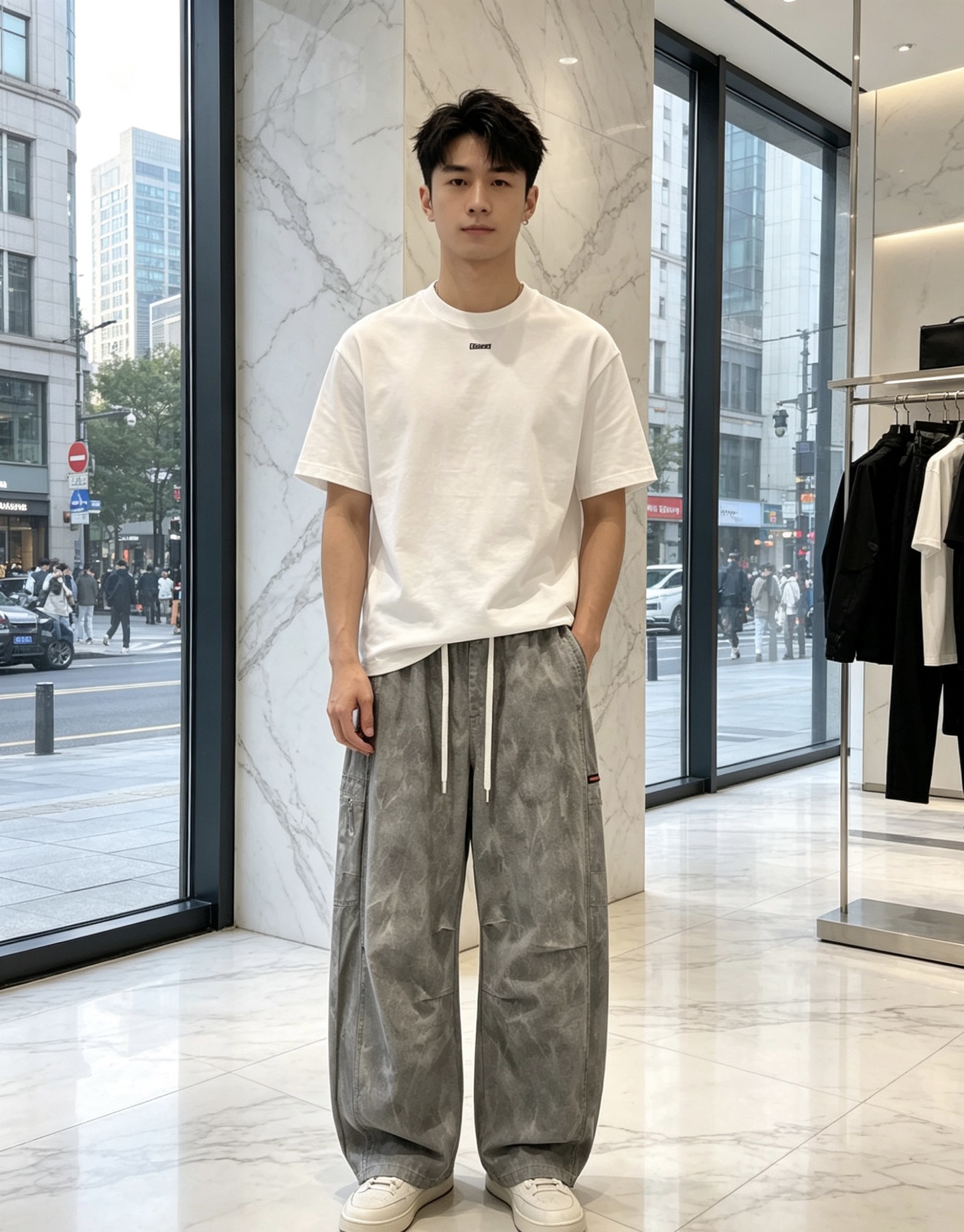 普拉达。26年春夏专柜新品同步上市。原单订制高品质时尚休闲裤。超级百搭款。独家定制面料，手感细腻柔软，贴