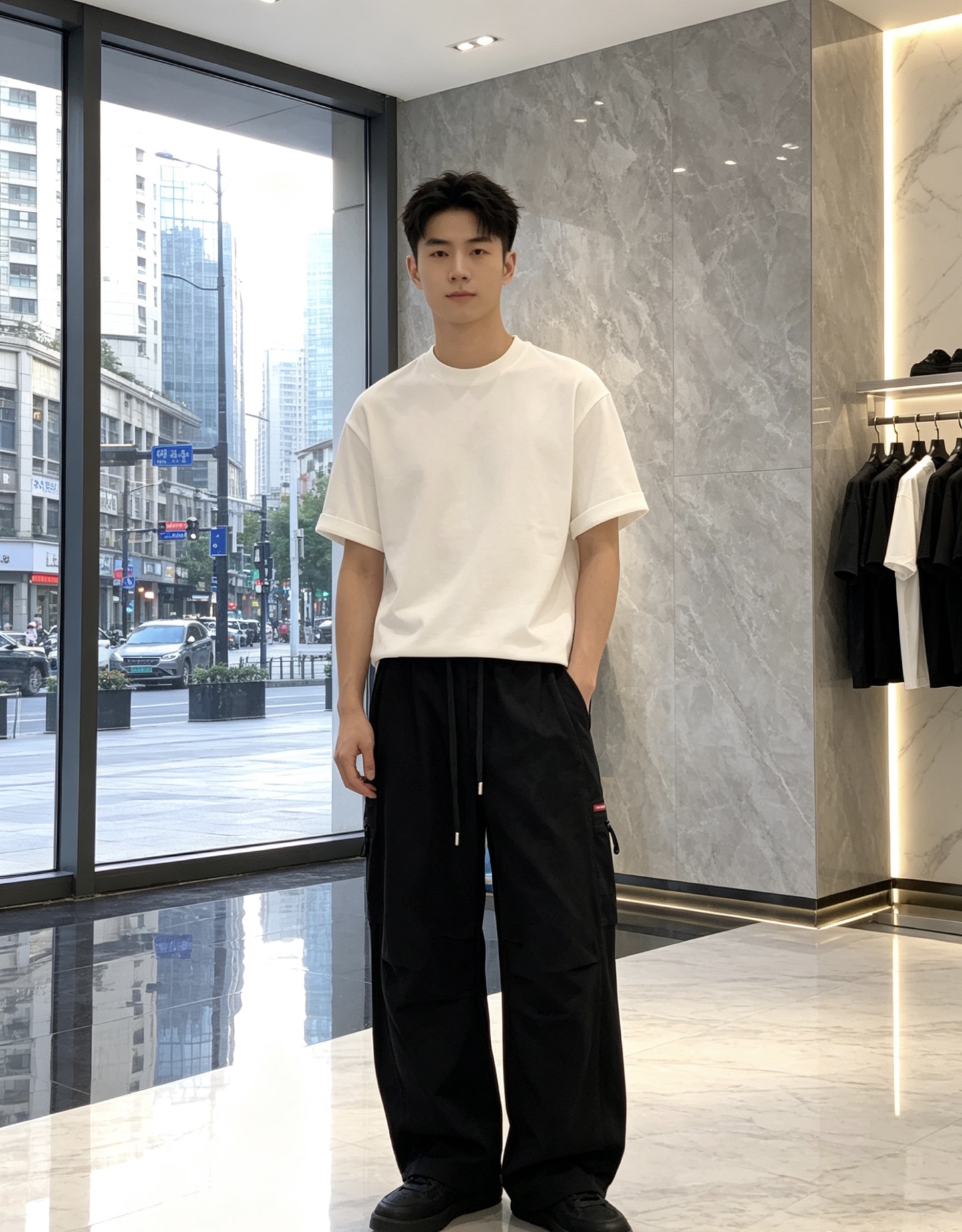 普拉达。26年春夏专柜新品同步上市。原单订制高品质时尚休闲裤。超级百搭款。独家定制面料，手感细腻柔软，贴