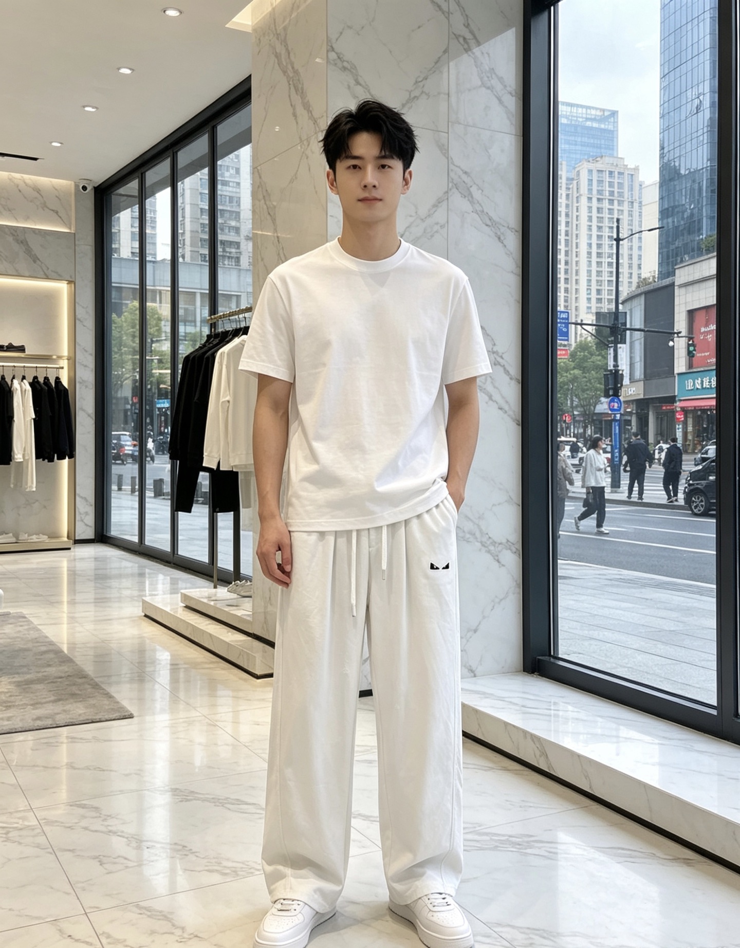 芬迪。26年春夏专柜新品同步上市。原单订制高品质时尚休闲裤。超级百搭款。独家定制面料，手感细腻柔软，贴身
