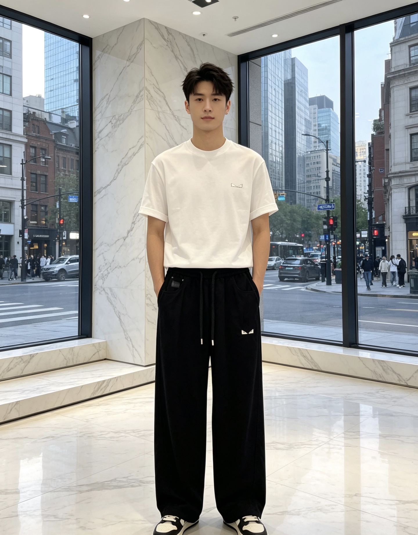 芬迪。26年春夏专柜新品同步上市。原单订制高品质时尚休闲裤。超级百搭款。独家定制面料，手感细腻柔软，贴身