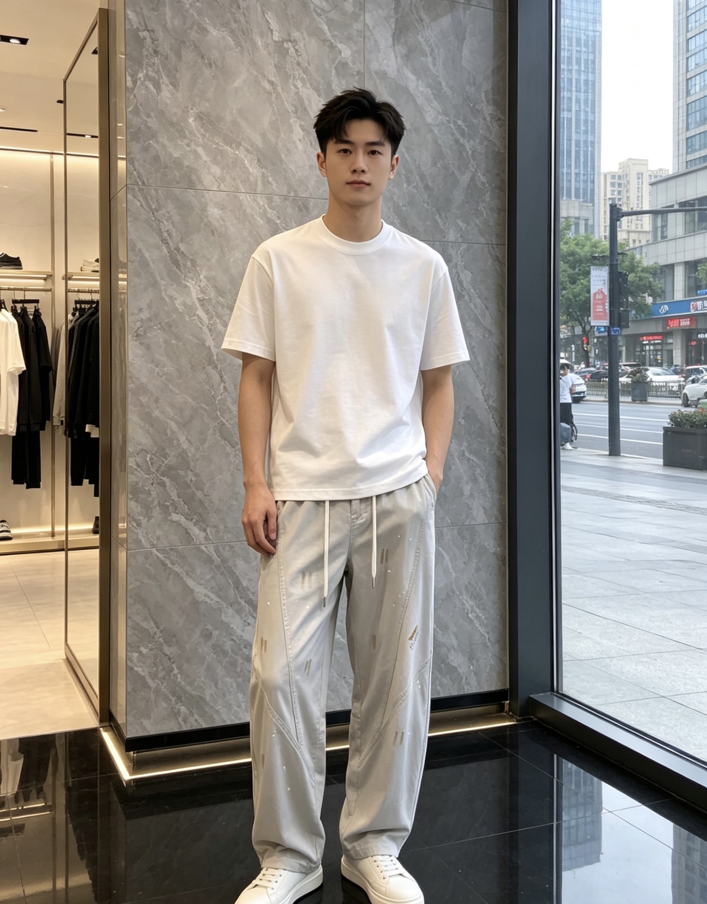 Lv。26年春夏专柜新品同步上市。原单订制高品质时尚休闲裤。超级百搭款。独家定制面料，手感细腻柔软，贴身