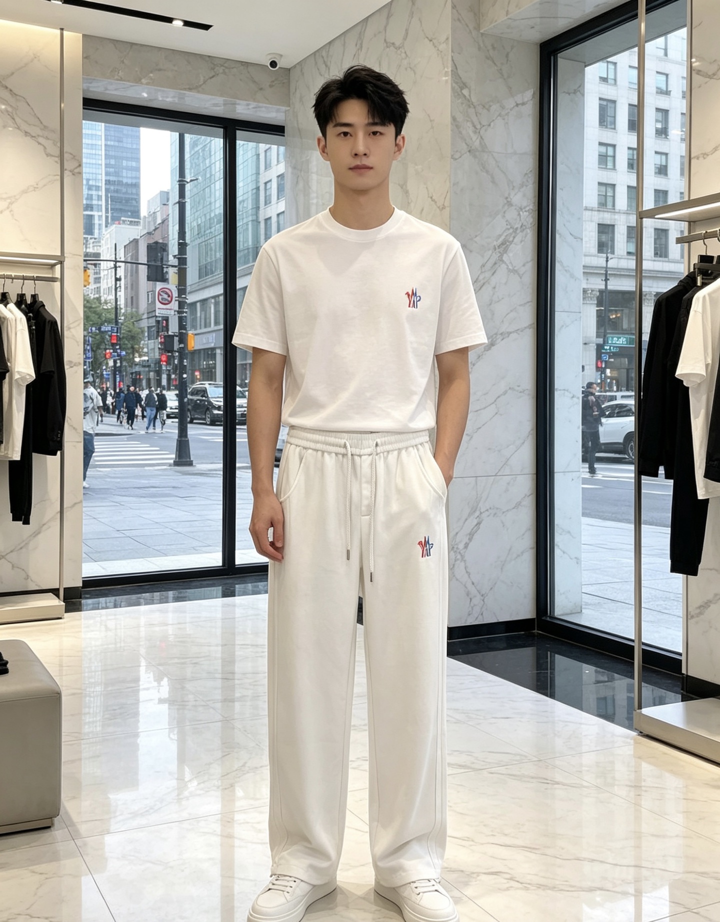 蒙口。26年春夏专柜新品同步上市。原单订制高品质时尚休闲裤。超级百搭款。独家定制面料，手感细腻柔软，贴身