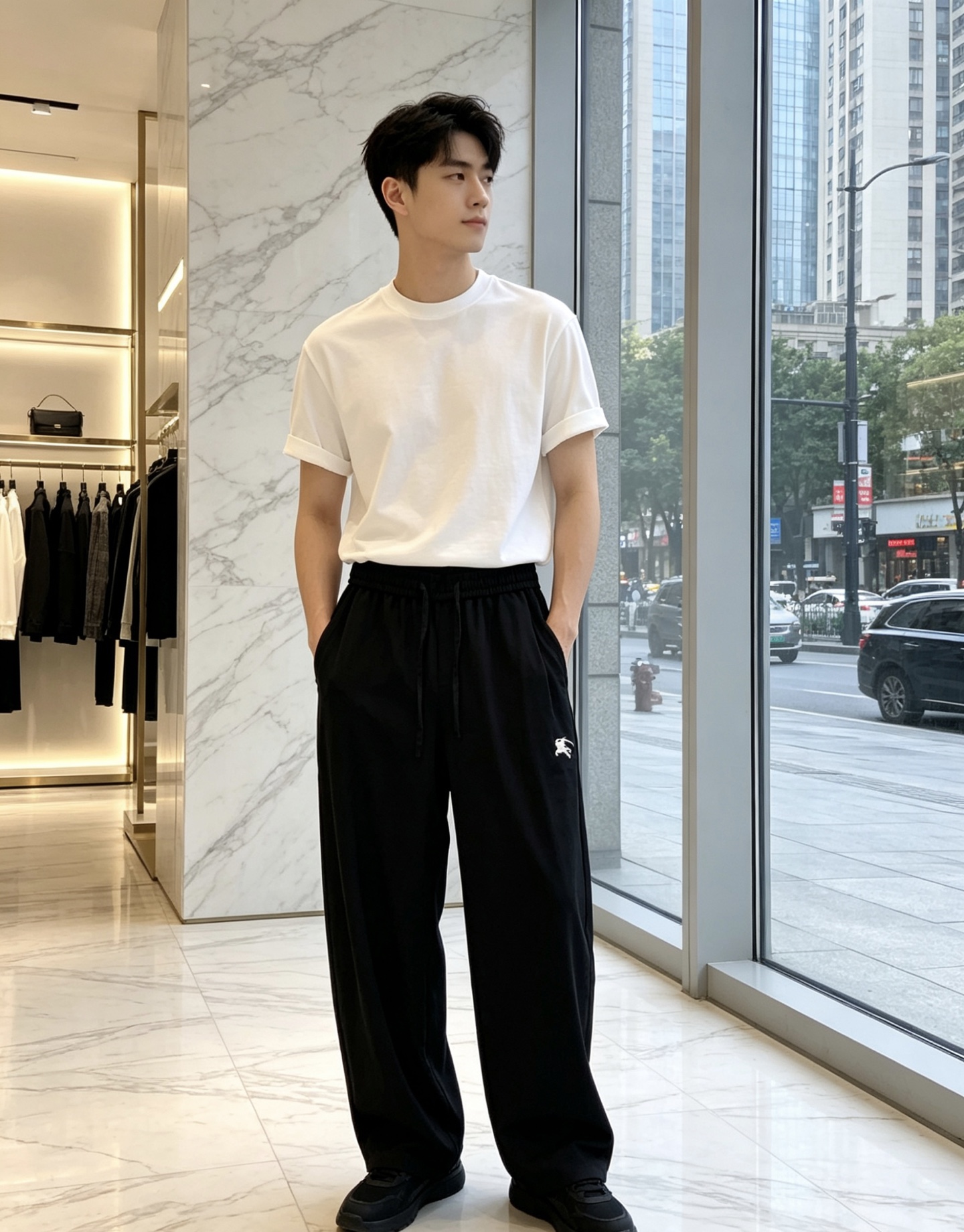 巴宝莉。26年春夏专柜新品同步上市。原单订制高品质时尚休闲裤。超级百搭款。独家定制面料，手感细腻柔软，贴