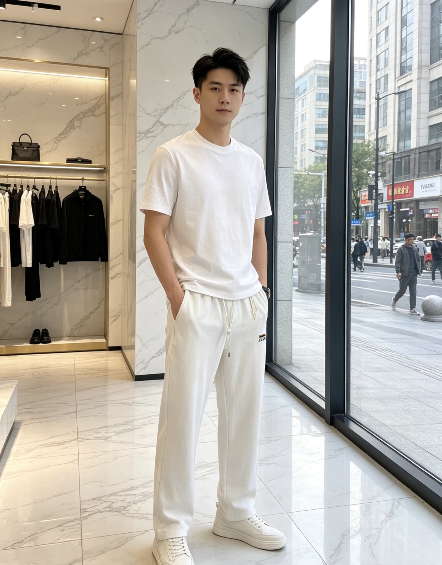 杰尼亚。26年春夏专柜新品同步上市。原单订制高品质时尚休闲裤。超级百搭款。独家定制面料，手感细腻柔软，贴