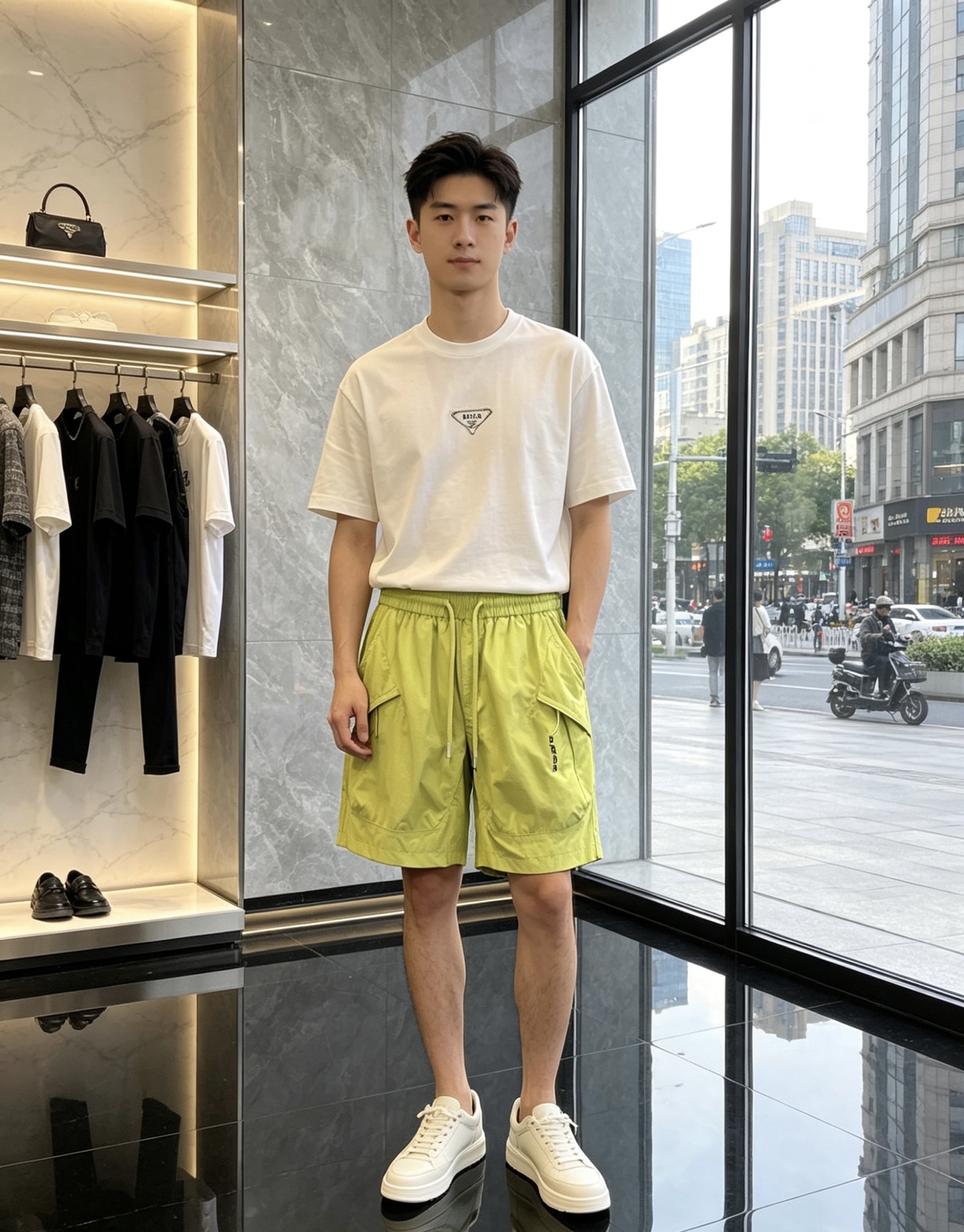 普拉达。🉑️穿200斤。2026春夏新款休闲工装裤 时尚休闲 内胆采用网眼面料。休闲版型 微弹力面料 面