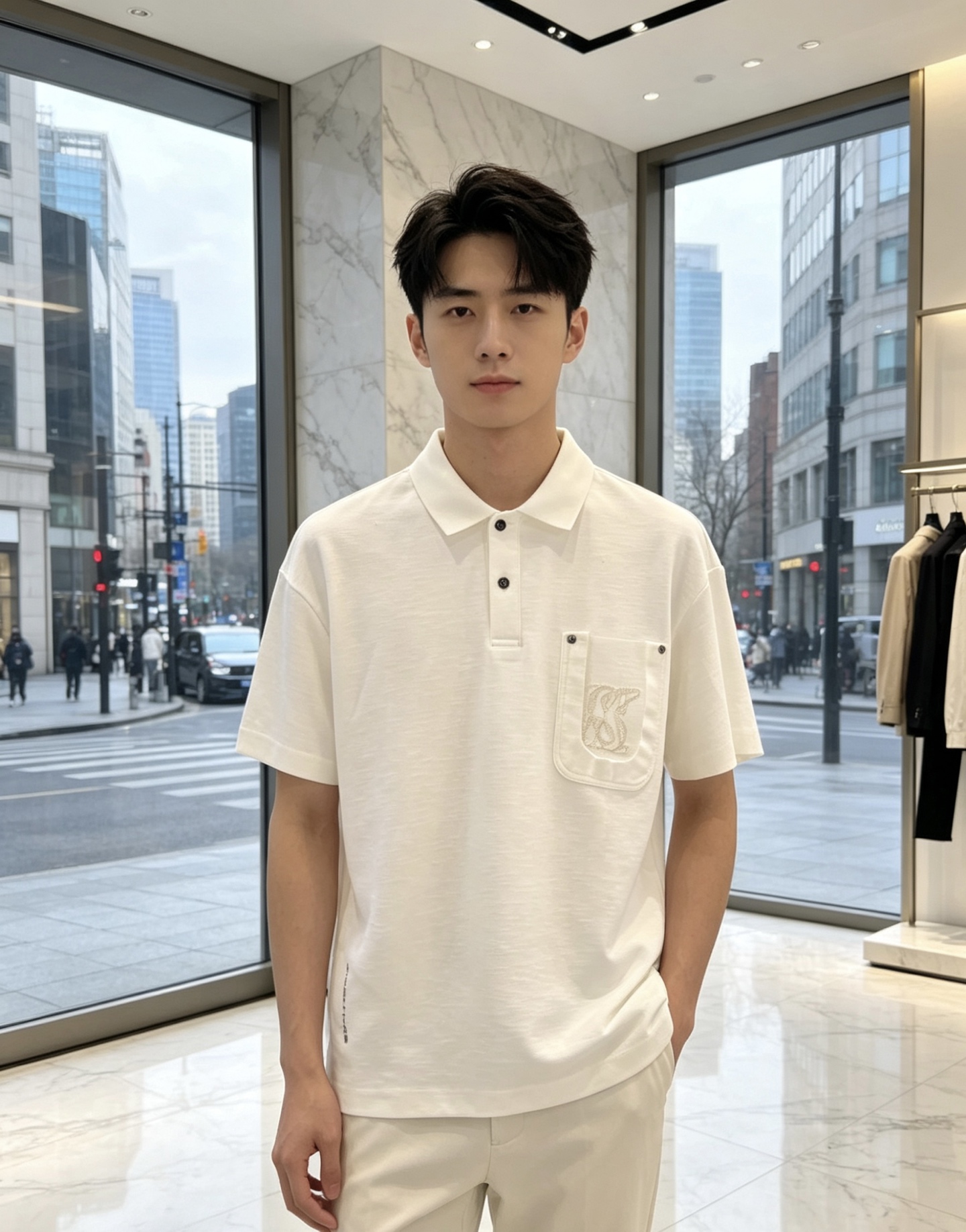 Lv。26春夏新款男士标识Polo衫，延续经典老钱枫休闲翻领POLO恤.该款Polo衫采用原版专柜面料制