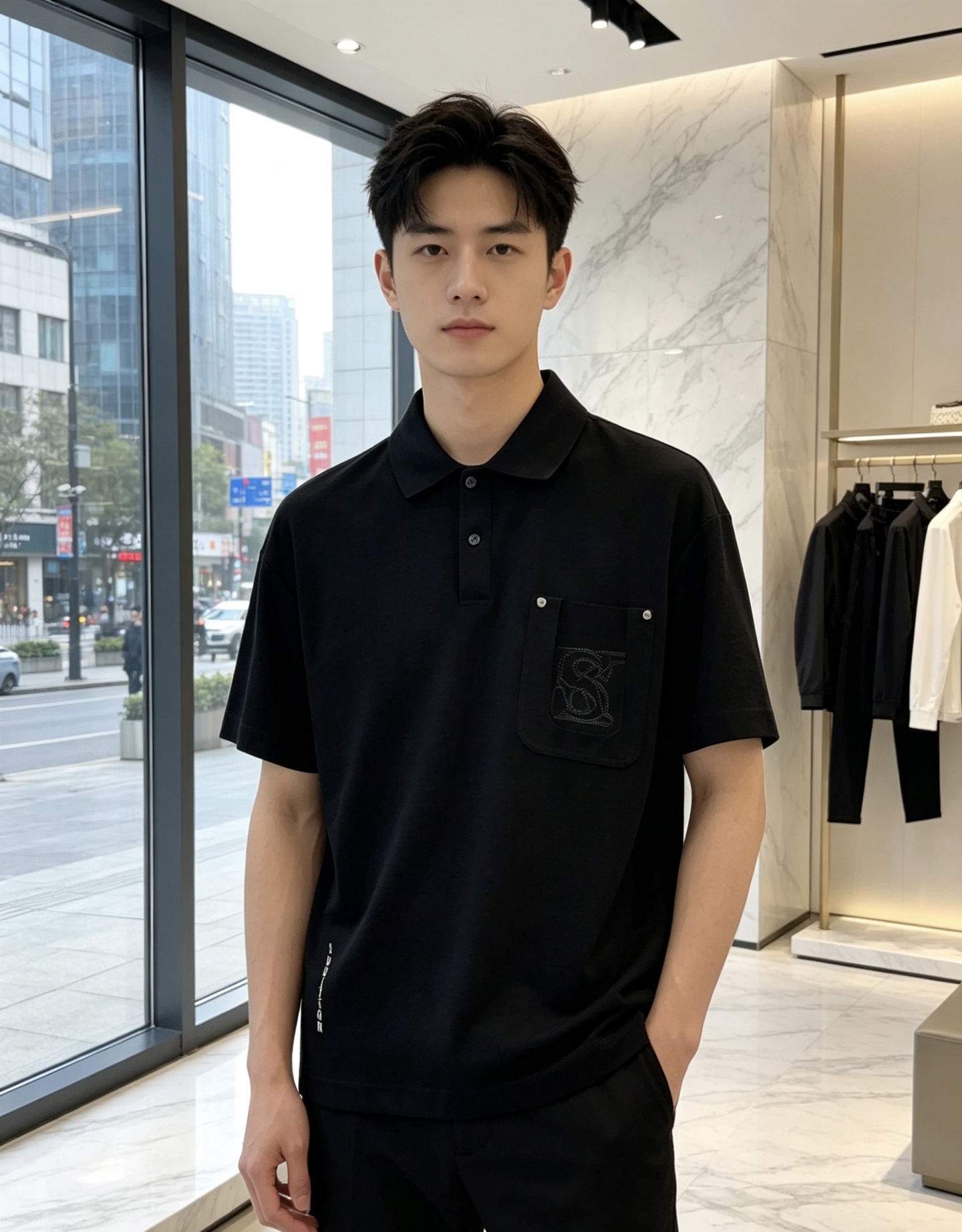 Lv。26春夏新款男士标识Polo衫，延续经典老钱枫休闲翻领POLO恤.该款Polo衫采用原版专柜面料制