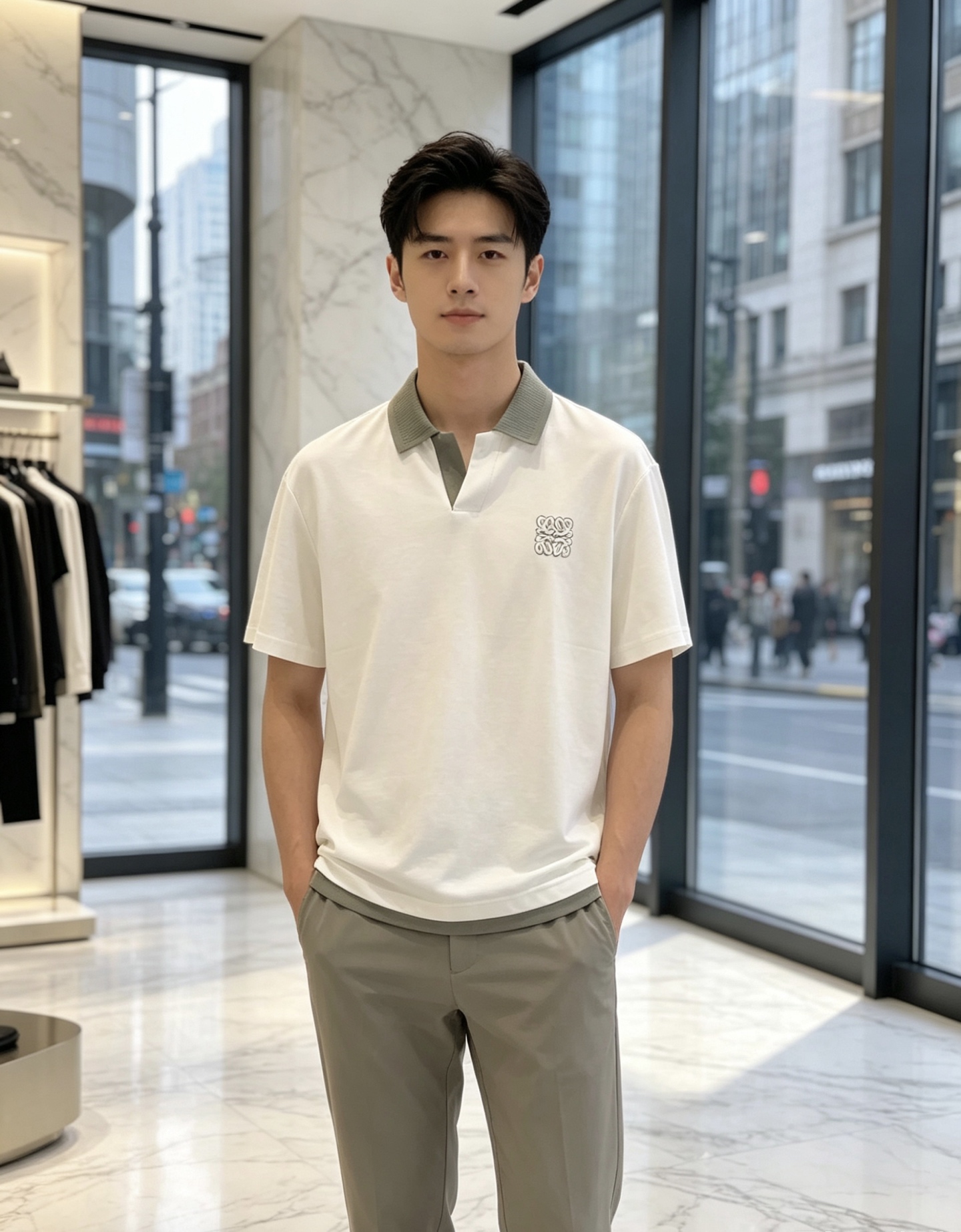 罗意威。26春夏新款男士标识Polo衫，延续经典老钱枫休闲翻领POLO恤.该款Polo衫采用原版专柜面料
