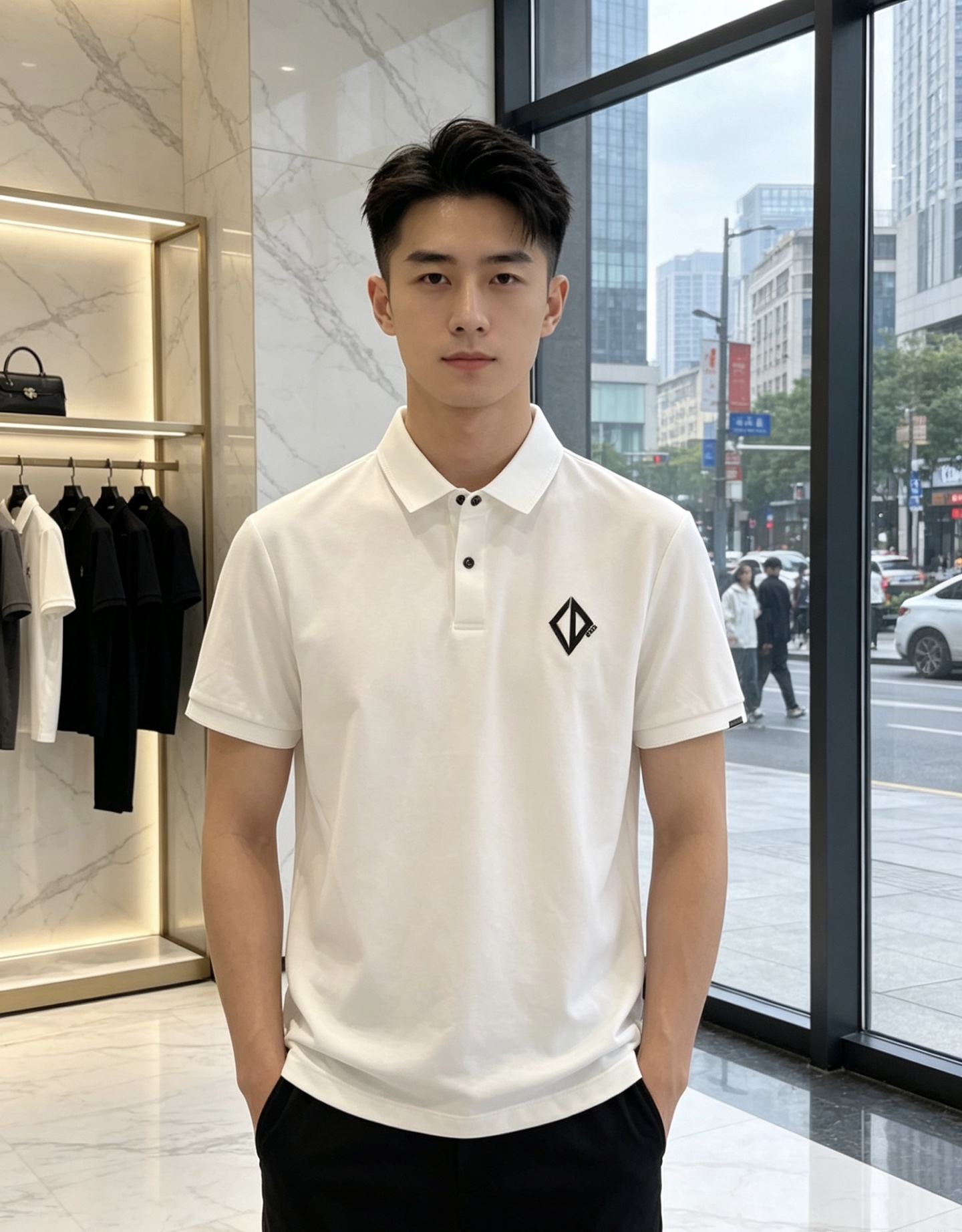 Dior。26春夏新款男士标识Polo衫，延续经典老钱枫休闲翻领POLO恤.该款Polo衫采用原版专柜面