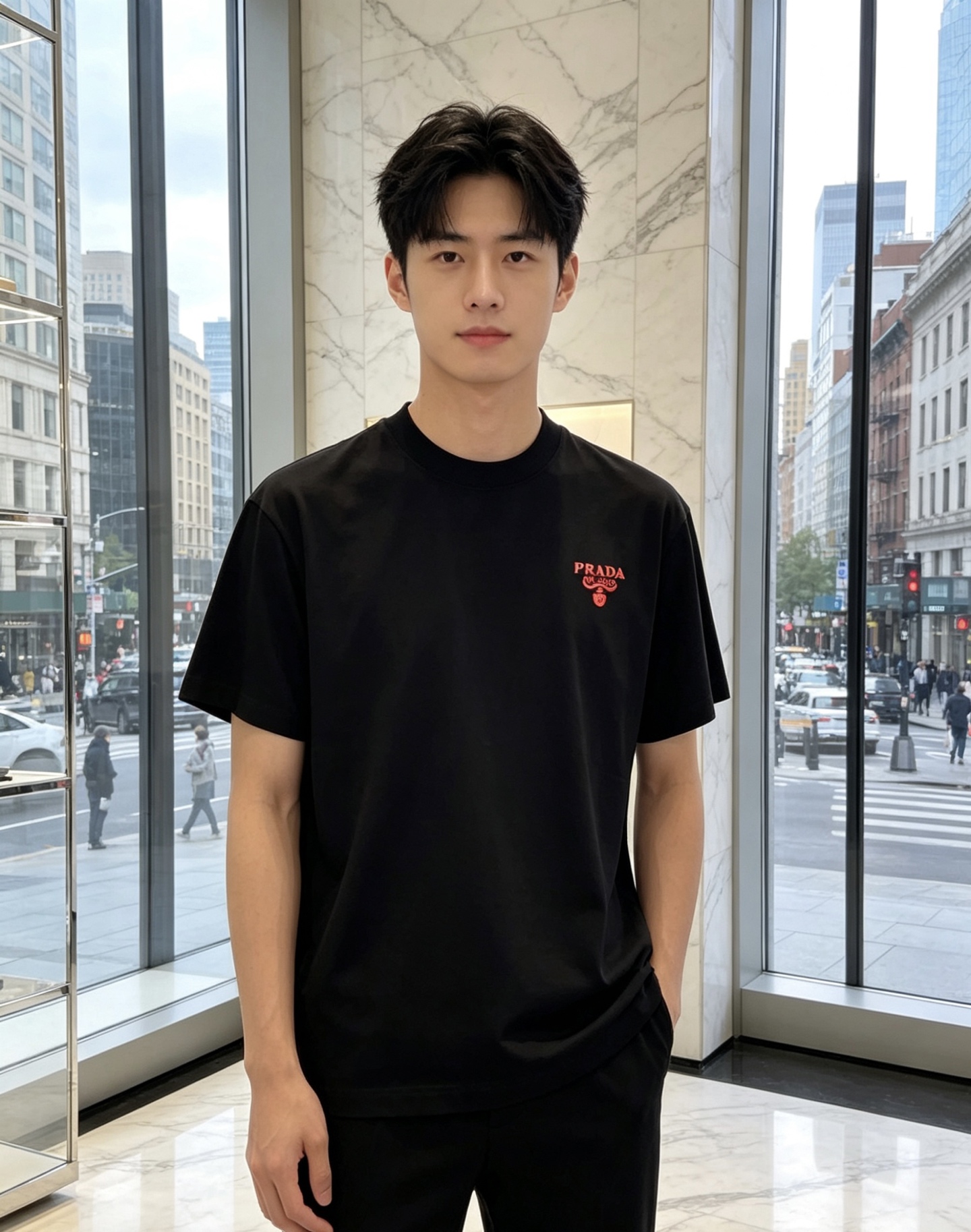 普拉达。🉑️穿200斤。2026春夏新品时尚圆领短袖👍高级定制百搭款式！更有实用感 任何人都可以轻松驾驭