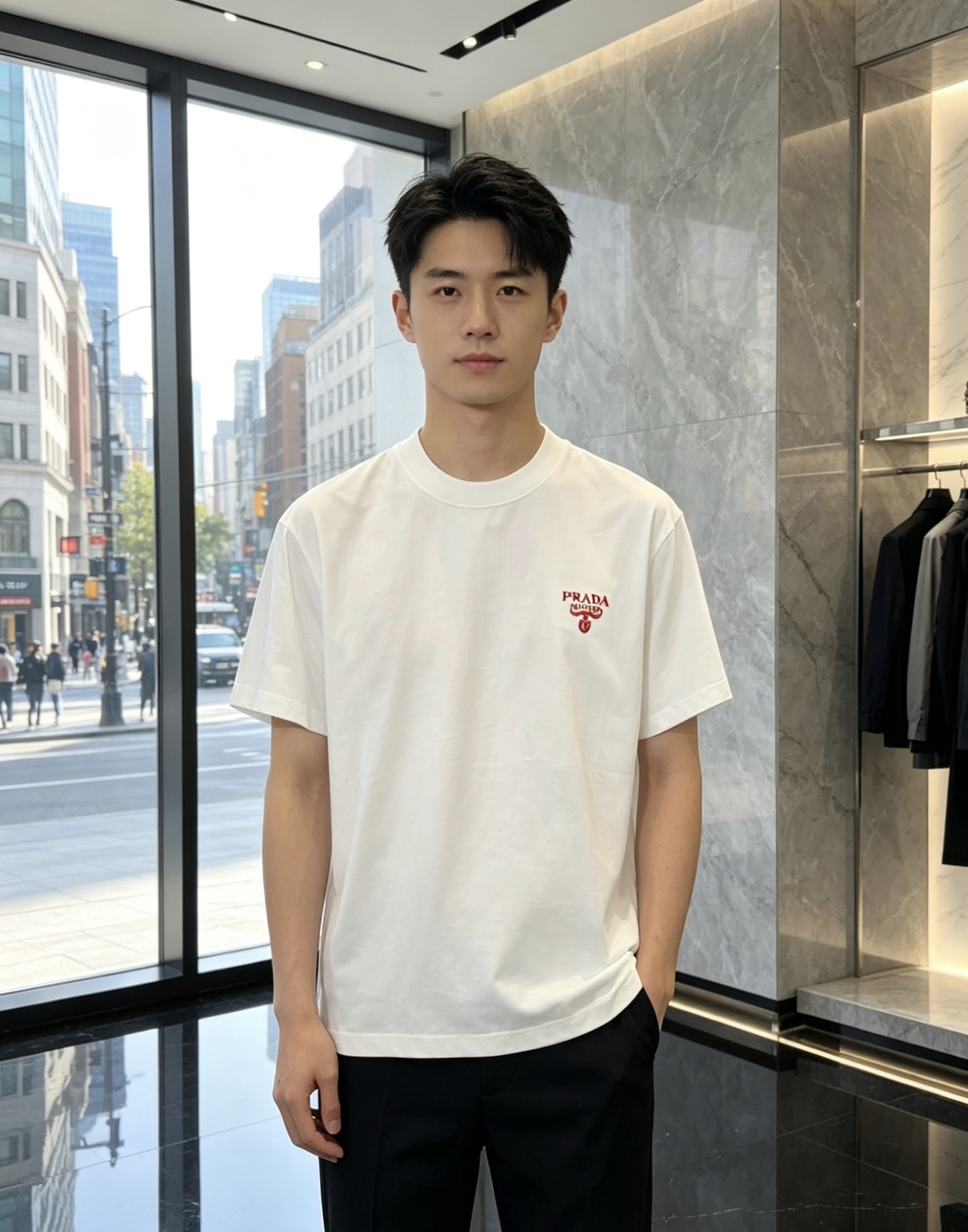 普拉达。🉑️穿200斤。2026春夏新品时尚圆领短袖👍高级定制百搭款式！更有实用感 任何人都可以轻松驾驭