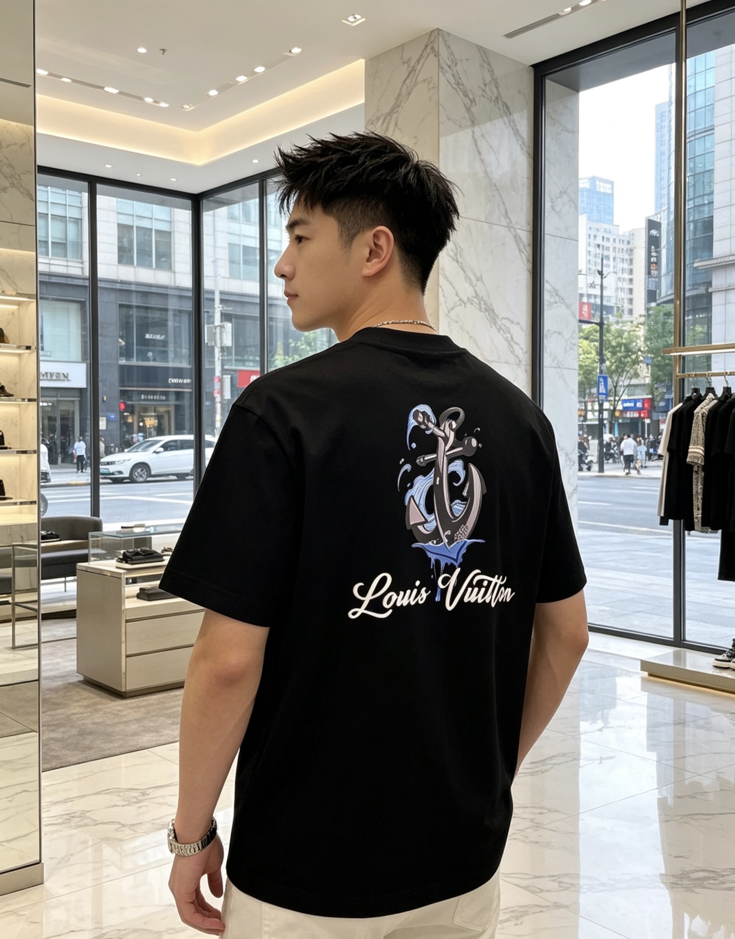 Lv。🉑️穿200斤。2026春夏新品时尚圆领短袖👍高级定制百搭款式！更有实用感 任何人都可以轻松驾驭 