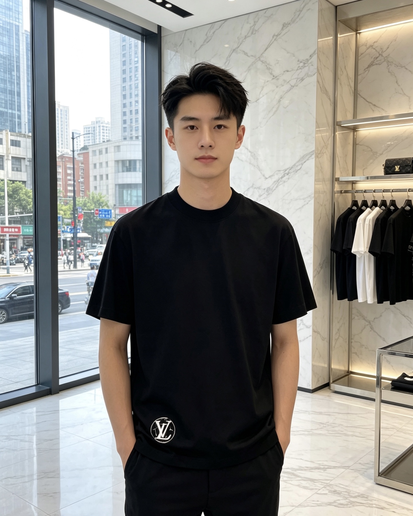 Lv。🉑️穿200斤。2026春夏新品时尚圆领短袖👍高级定制百搭款式！更有实用感 任何人都可以轻松驾驭 