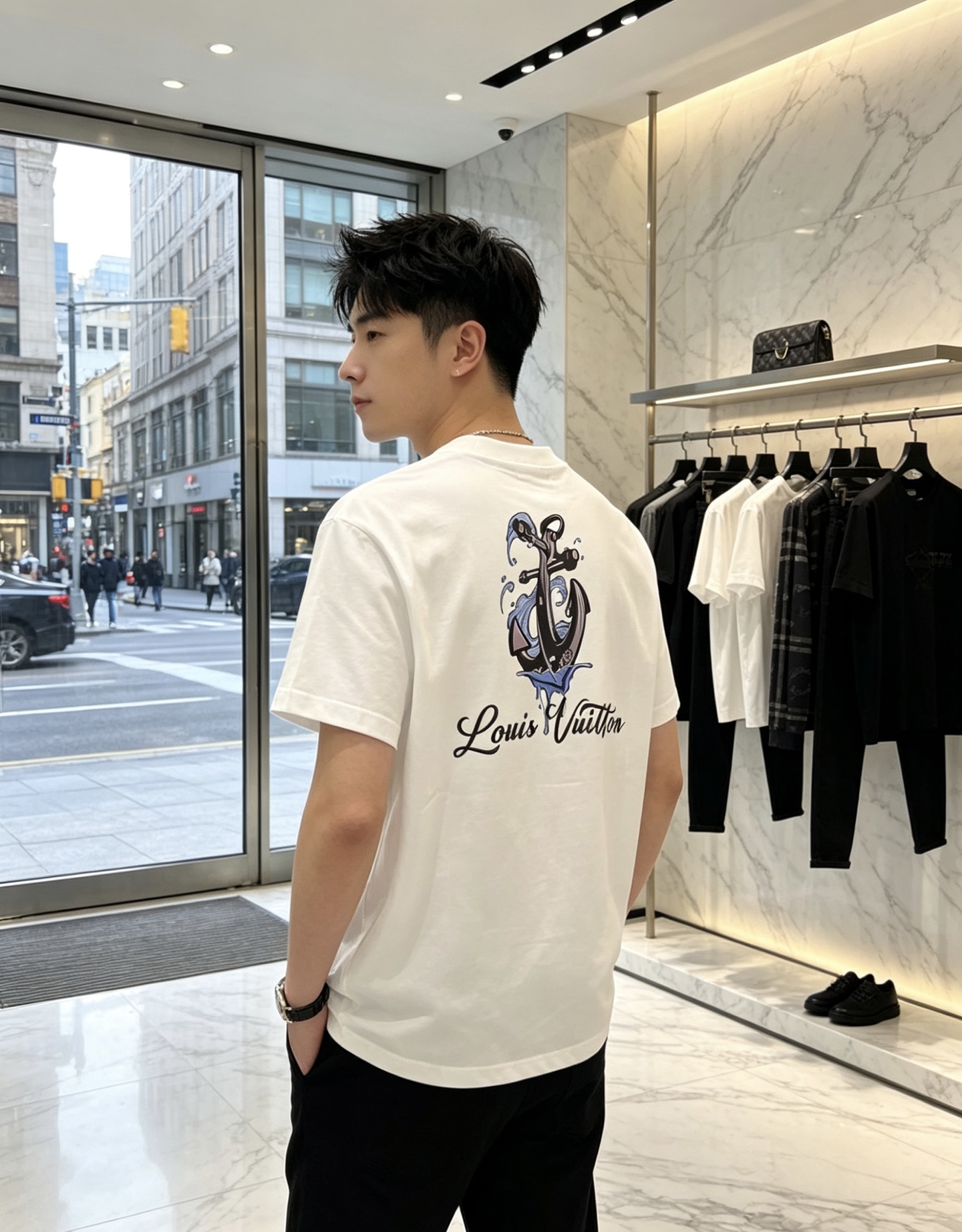 Lv。🉑️穿200斤。2026春夏新品时尚圆领短袖👍高级定制百搭款式！更有实用感 任何人都可以轻松驾驭 