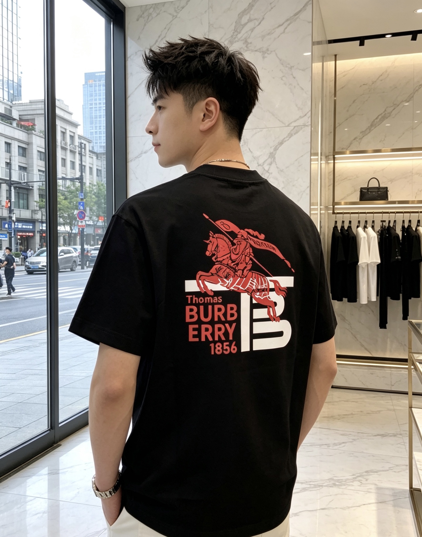 巴宝莉。🉑️穿200斤。2026春夏新品时尚圆领短袖👍高级定制百搭款式！更有实用感 任何人都可以轻松驾驭